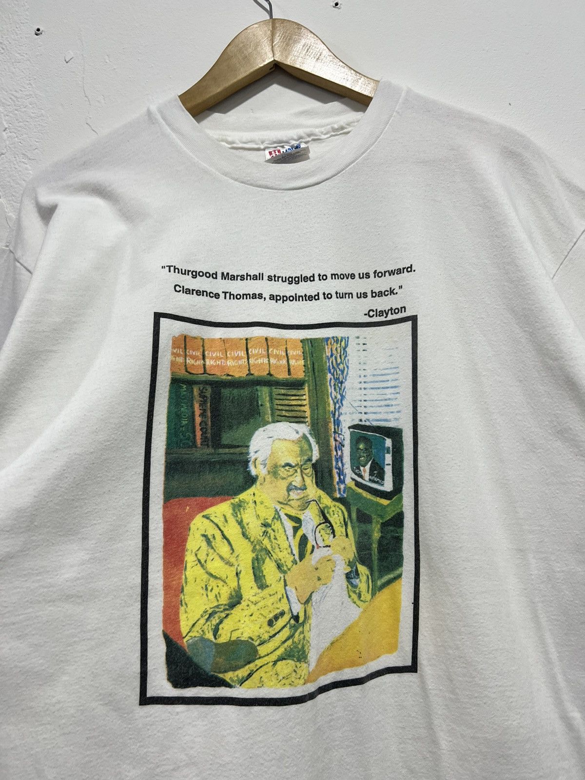 Vintage Vintage 90’s American Lawyer Quotes by Clayton Tshirt Size US XL / EU 56 / 4 - 2 Thumbnail