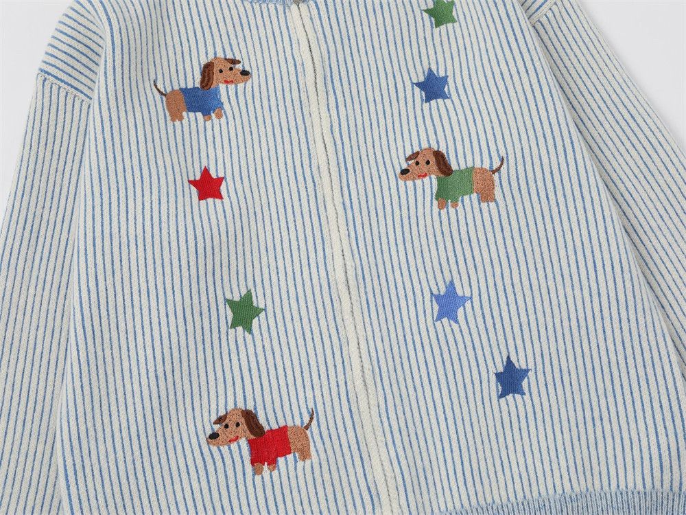 Vintage Men's zippered cartoon puppy embroidered knitted sweater Size US M / EU 48-50 / 2 - 3 Thumbnail