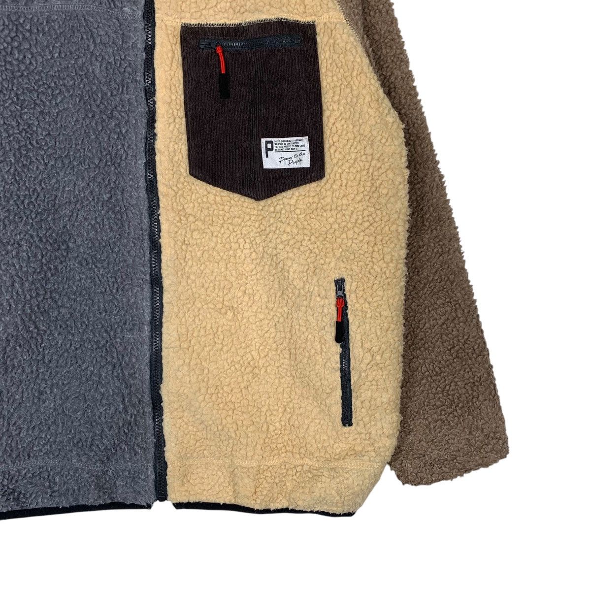 Japanese Brand Japanese Brand Power To The People Color Block Sherpa Jacket Size US L / EU 52-54 / 3 - 4 Thumbnail
