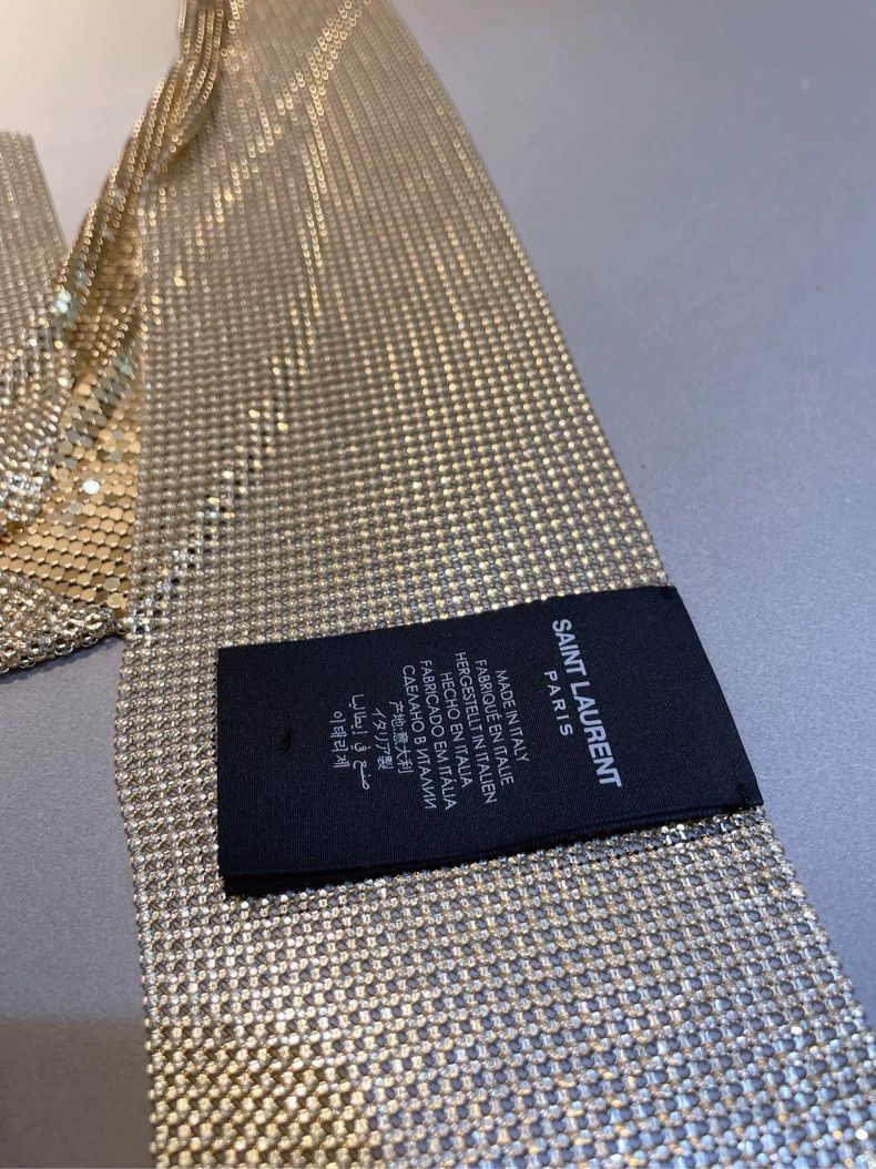 Saint Laurent Paris Saint Laurent Paris Metal ornament gold foil scarf Size ONE SIZE - 6 Thumbnail