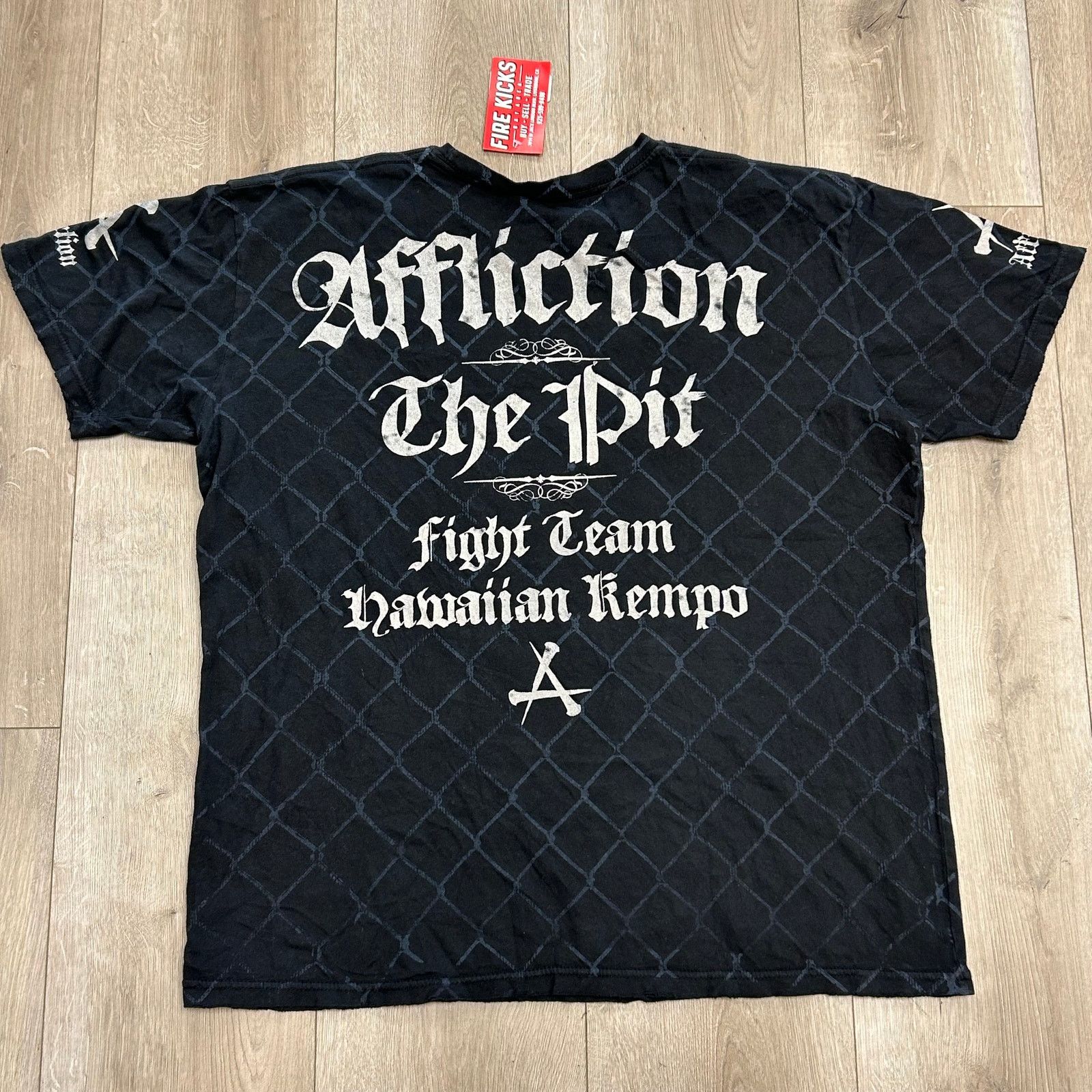 Affliction Y2K Affliction The Pit Skeleton Fence AOP Black Tee T Shirt Size US XL / EU 56 / 4 - 5 Thumbnail