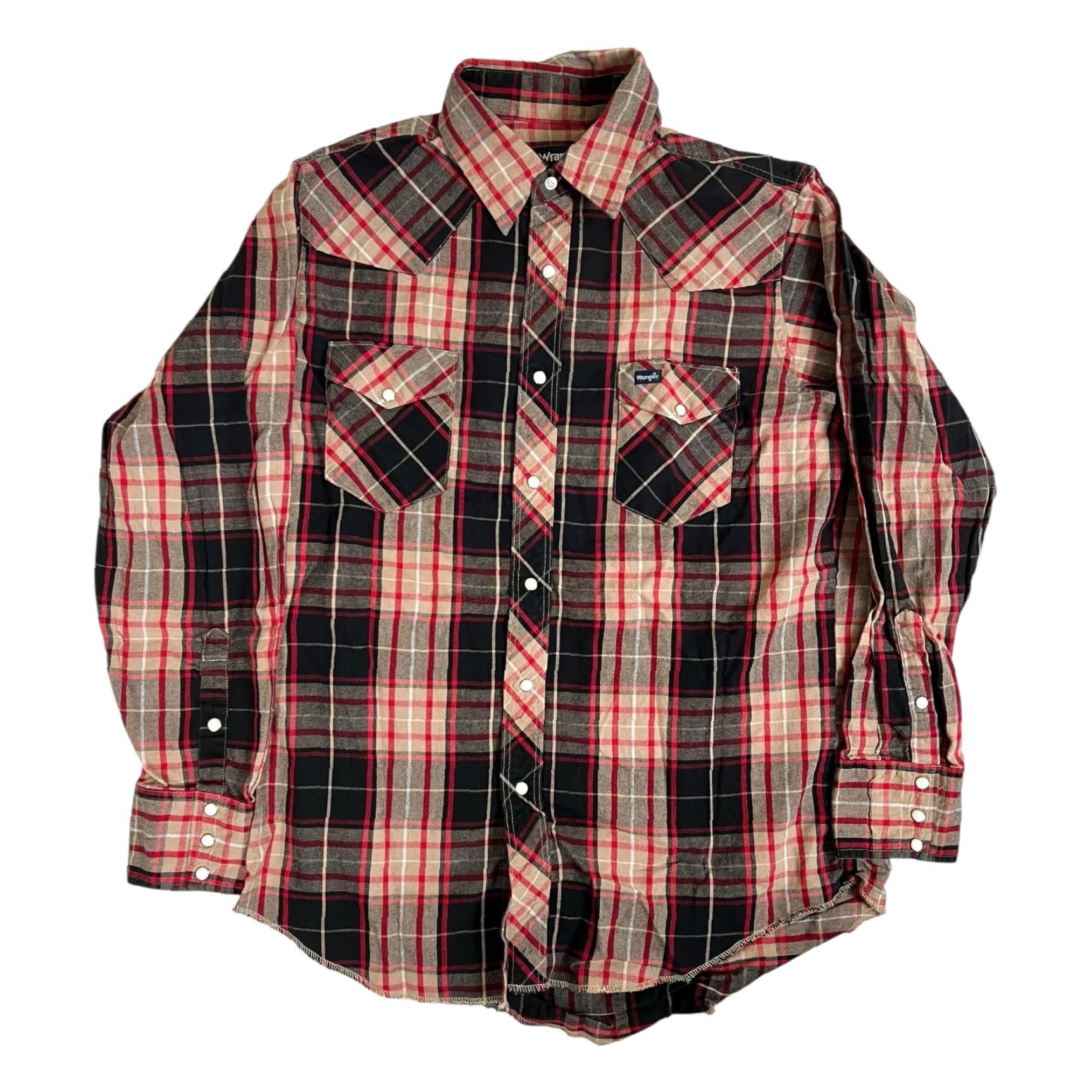 Wrangler VINTAGE Wrangler Plaid Pearl Snap Western Shirt Men’s XL 17 1/2 Black Tan Casual 90s Cowboy Western Men Size US XL / EU 56 / 4 - 2 Thumbnail