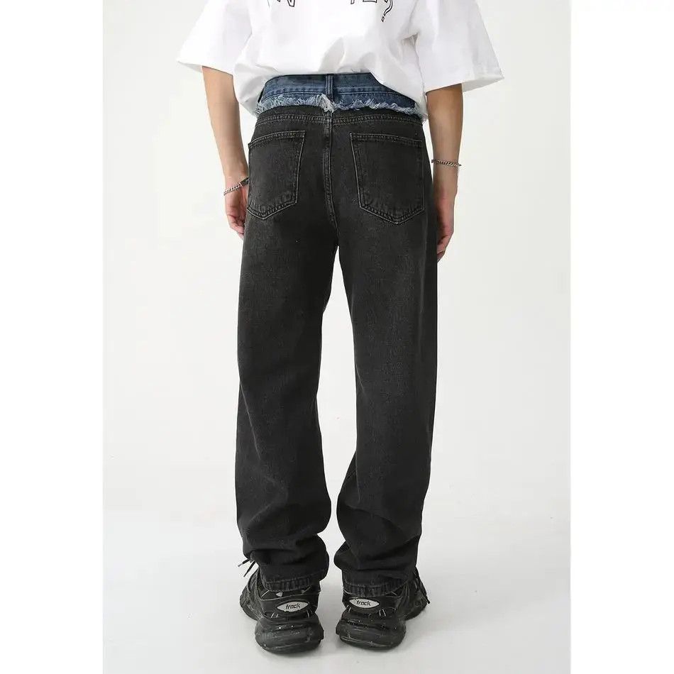 Japanese Brand Retro loose wide leg patchwork jeans Size US 32 / EU 48 - 3 Thumbnail