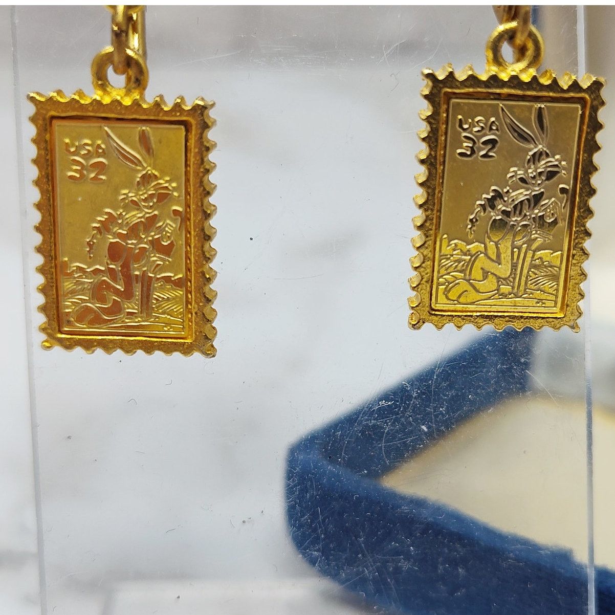 Warner Bros Looney Tunes USPS Stamp Collection Bugs Bunny VTG Earrings Size ONE SIZE - 3 Thumbnail