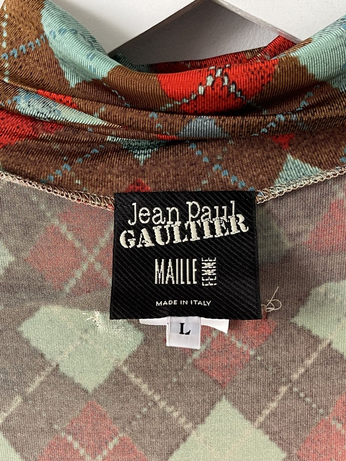 Jean Paul Gaultier Archive 90's Jean Paul Gaultier Argyle Sleeveless Mesh Top Size L / US 10 / IT 46 - 12 Thumbnail