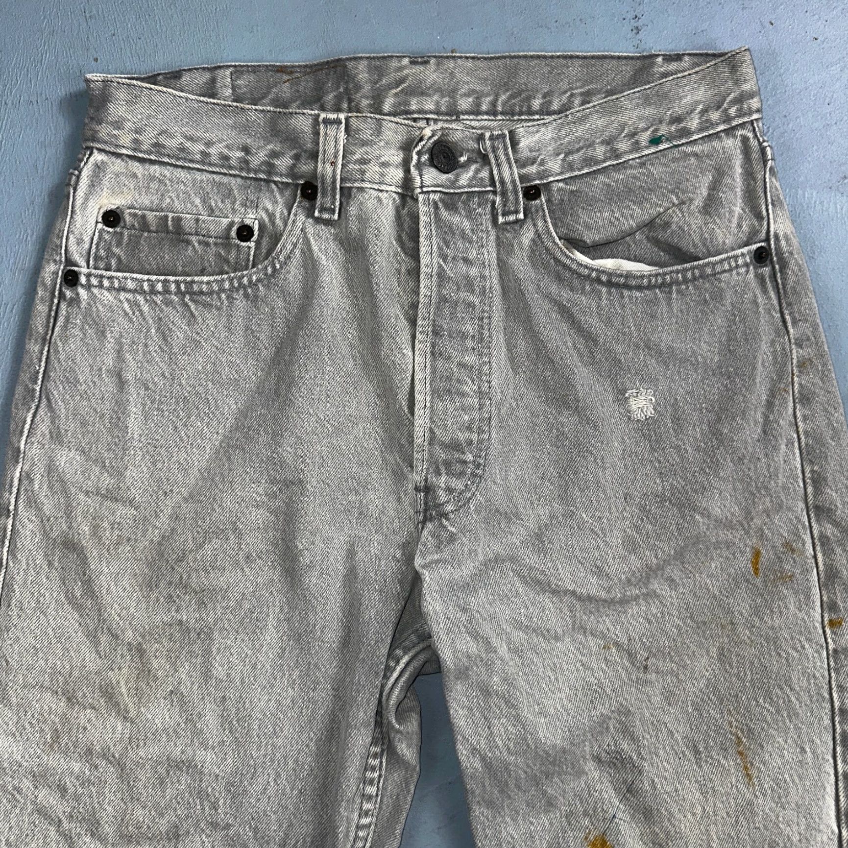 Levi's VINTAGE Levis 501 Jeans USA 80s Gray Acid Wash 31x32 Act 29x30 XX Straight Leg Size US 31 - 2 Thumbnail