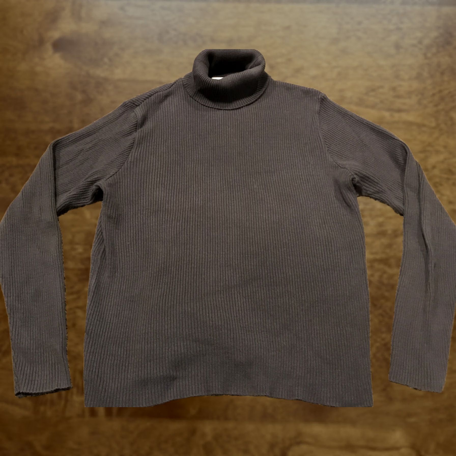 Vintage VINTAGE Parkhurst Women Sweater L Turtleneck Gray Ribbed Cotton A40 Pullover Knit Lightweight Slim? (keep minimal) Size L / US 10 / IT 46 - 1 Thumbnail