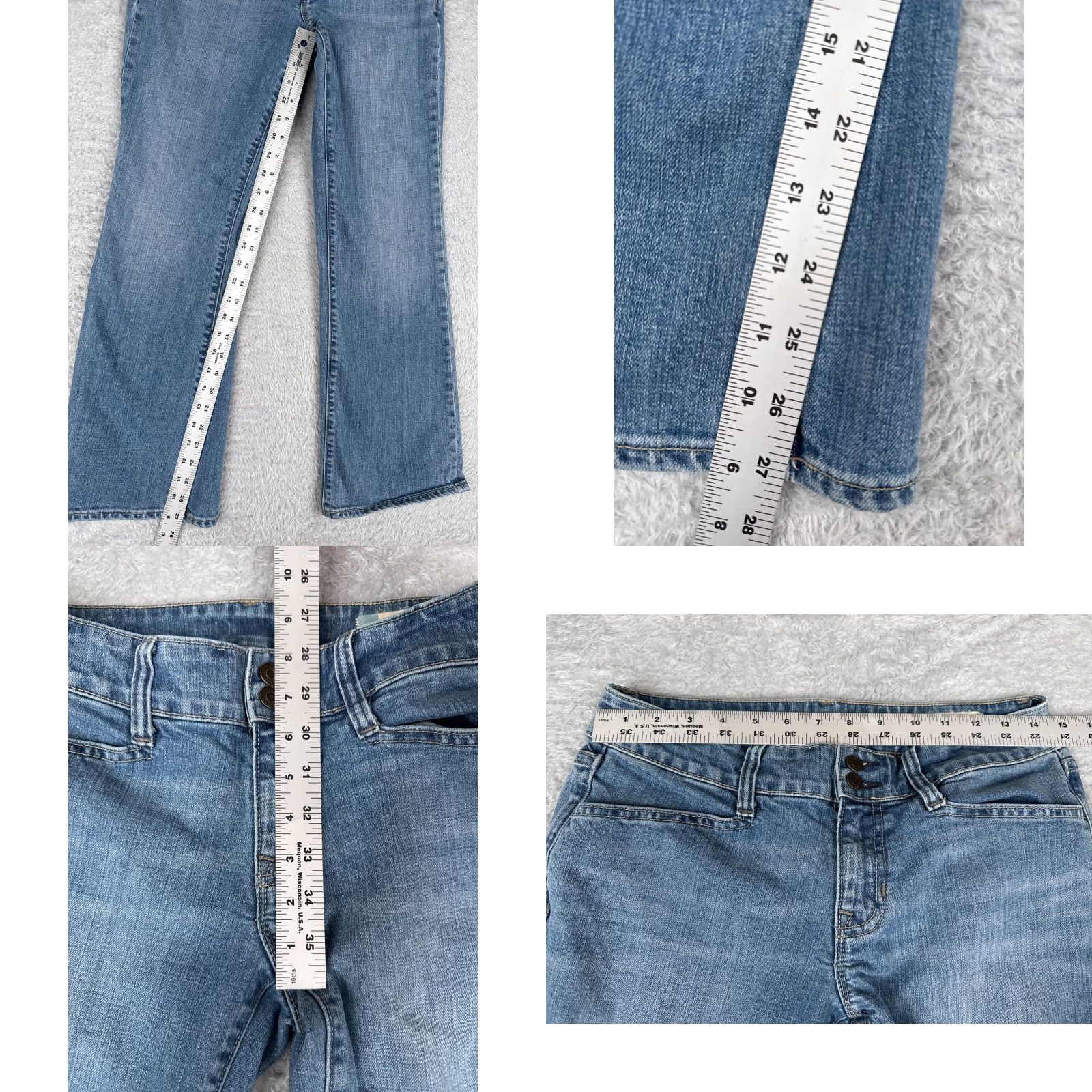 Gap GAP Jeans Womens 6 Blue Denim Flared Light Wash 29x27 Regular Stretch City 5-Pocket Womens Jeans Size 28" / US 6 / IT 42 - 8 Thumbnail