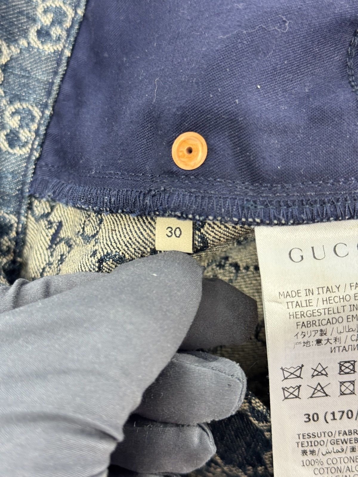 Gucci GG EMBROIDERED DENIM JEANS Size US 30 / EU 46 - 7 Thumbnail