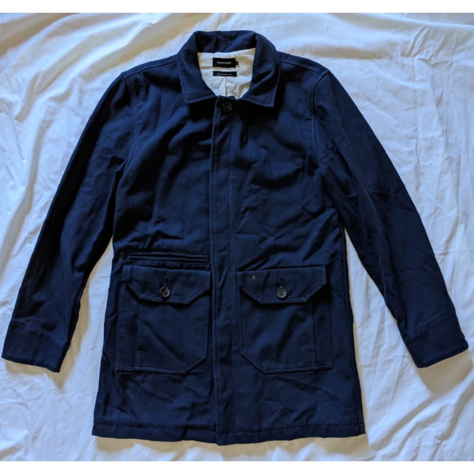 Zanerobe Zanerobe Chore Hunting Field Jacket Navy Blue Canvas XL Men Coat Size US XL / EU 56 / 4 - 4 Thumbnail