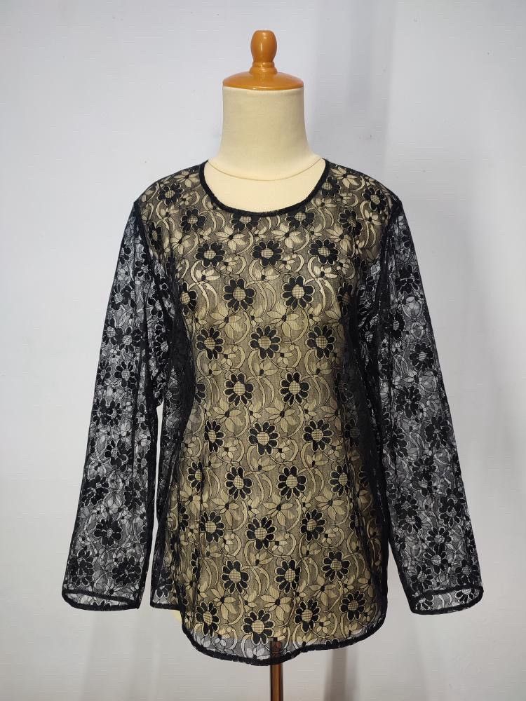Comme des Garcons Homme Plus Archive CDG - Flower Jacquard Mesh Top Size M / US 6-8 / IT 42-44 - 3 Thumbnail
