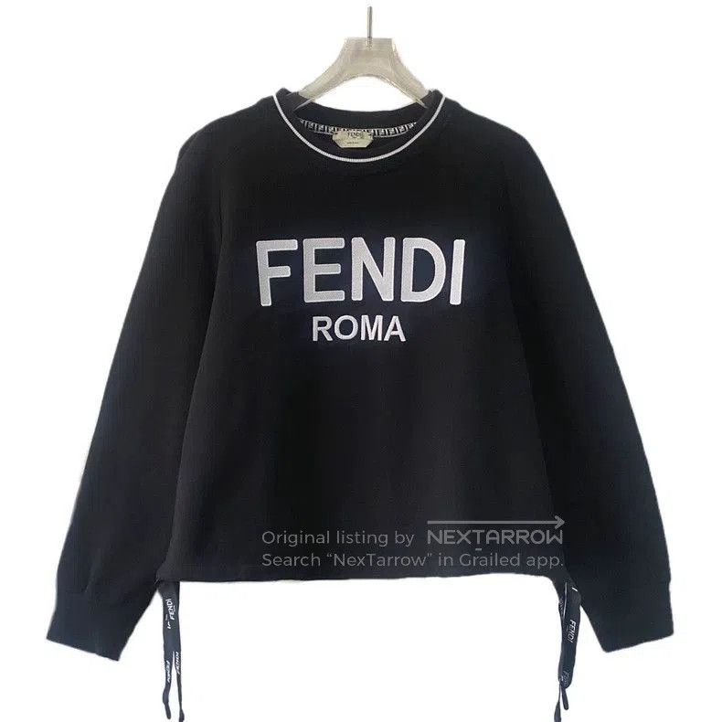 Fendi FENDI Black Embroidered Logo Sweatshirt. Size US M / EU 48-50 / 2 - 1 Thumbnail