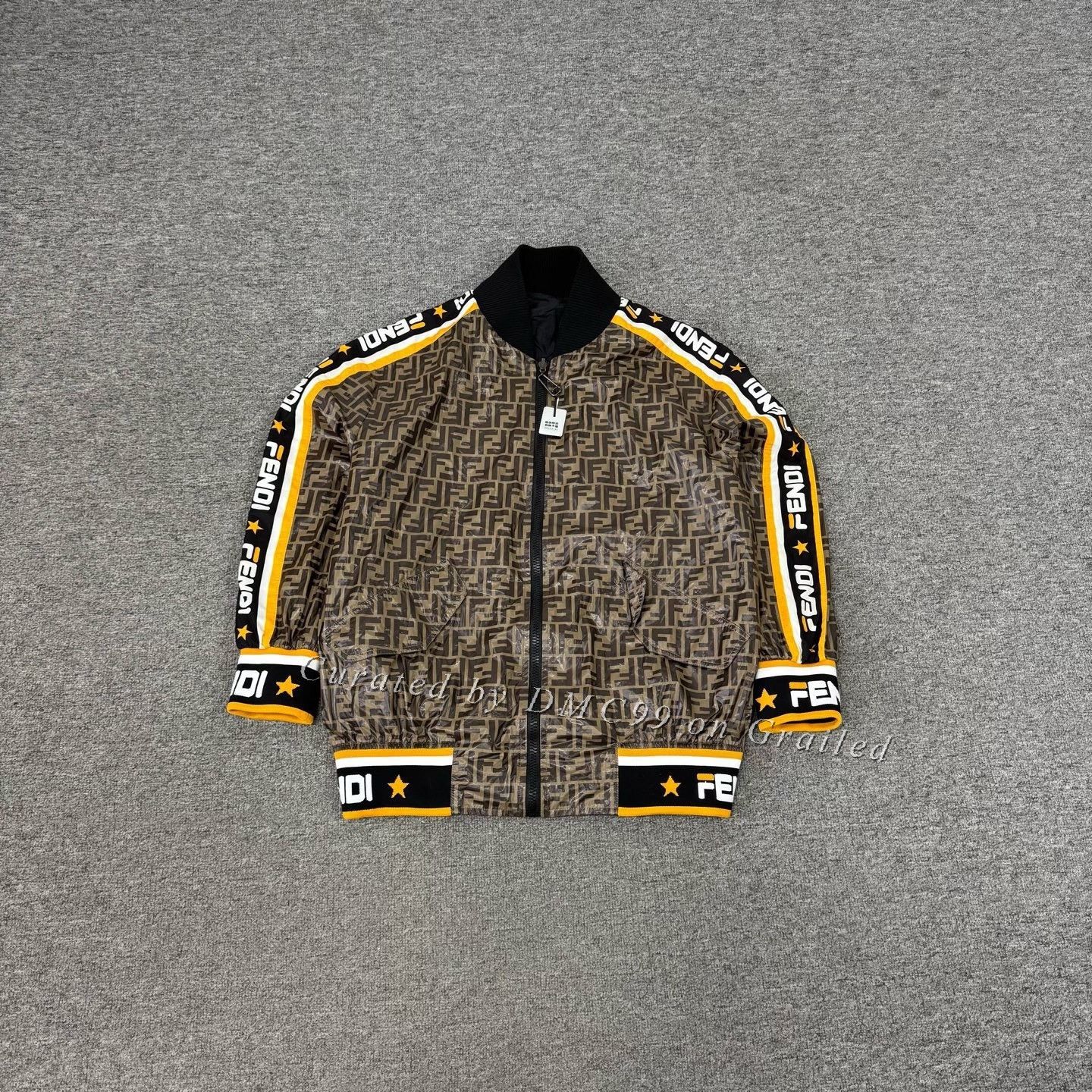 Fendi Fendi FF Monogram Logo Tape Bomber Jacket Size US XXS / EU 40 - 1 Thumbnail