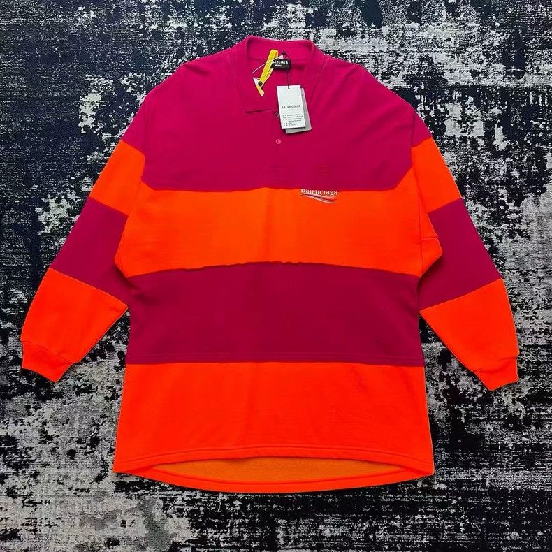 Balenciaga Balenciaga Coke Wave logo color-block long-sleeved polo sh Size US XXS / EU 40 - 1 Thumbnail