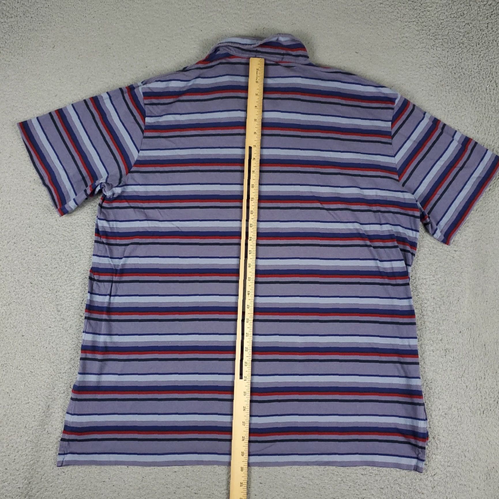 Ralph Lauren Ralph Lauren Polo Shirt Mens XL Purple Striped Johnny Collar Polo Shirt Short Sleeve Cotton Size US XL / EU 56 / 4 - 4 Thumbnail