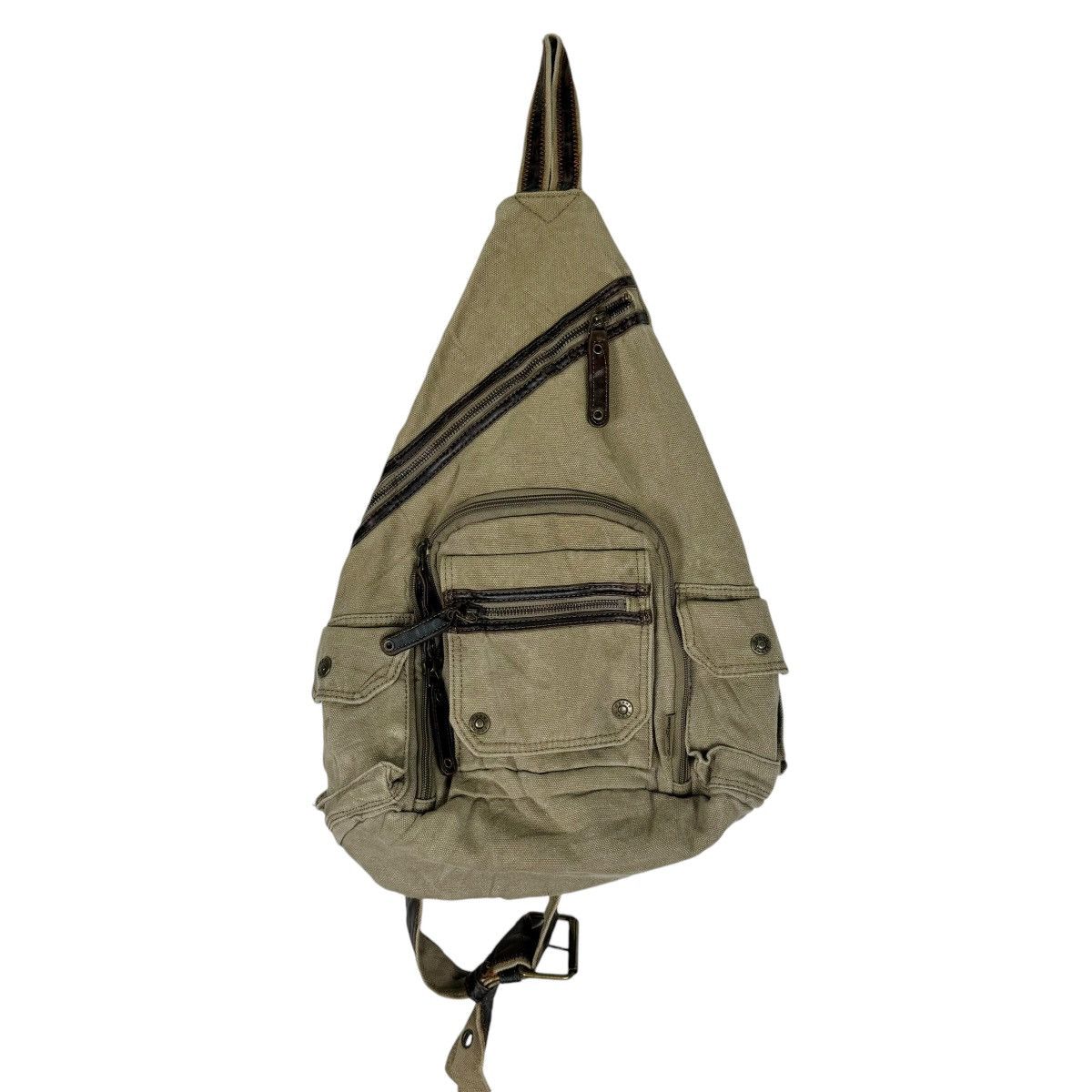 Japanese Brand 🌟GRAND STONE LEATHER PARTS MULTI POCKET SLING BAG Size ONE SIZE - 3 Thumbnail