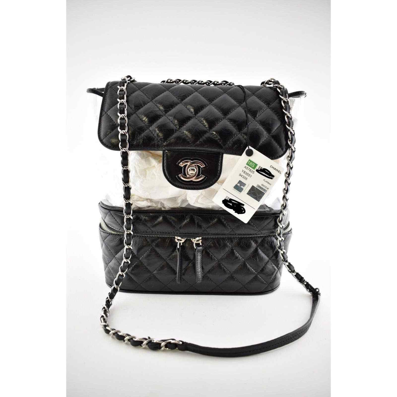 Chanel Chanel Calfskin PVC Quilted Large Silver Chain Shoulder Bag Size ONE SIZE - 2 Thumbnail