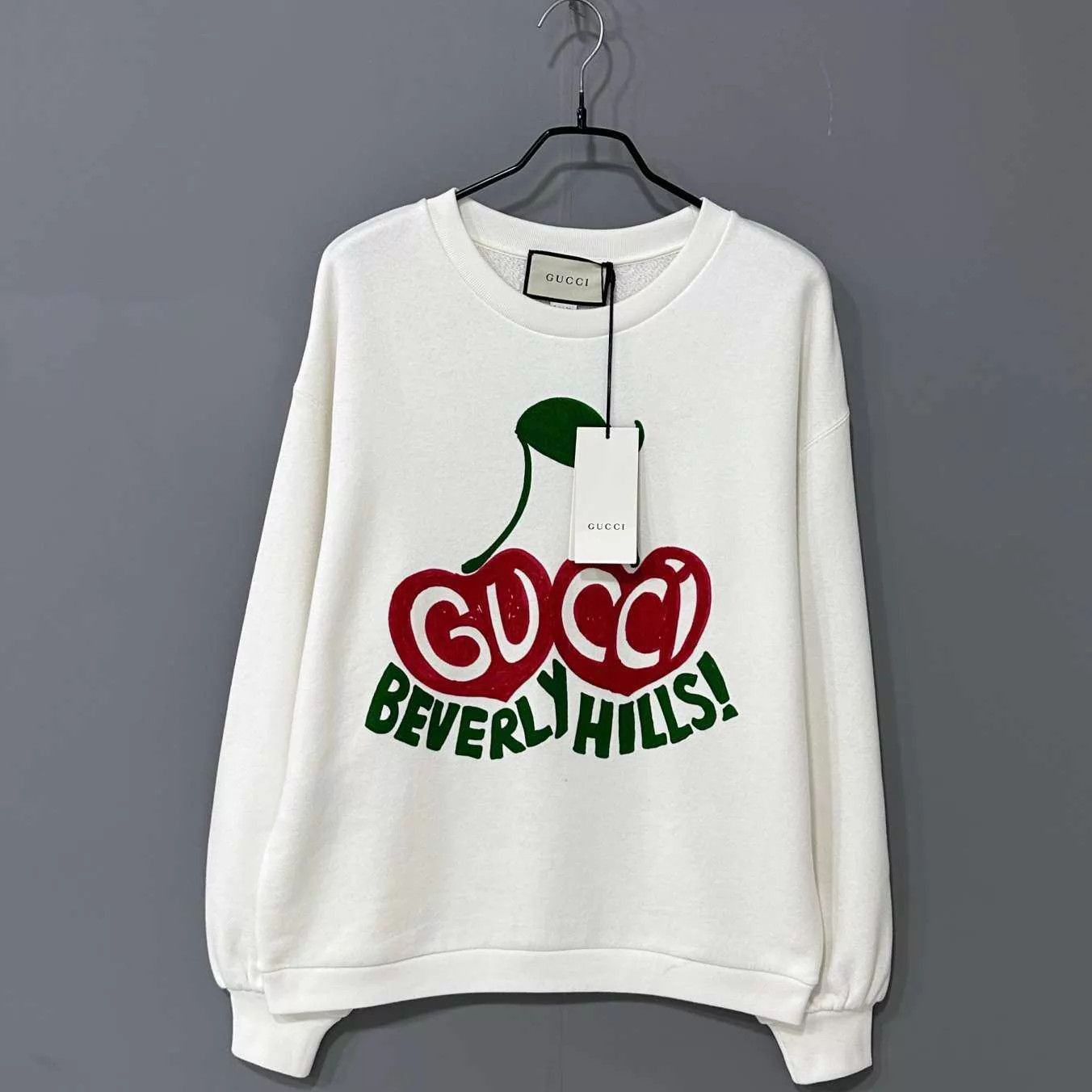 Gucci White Cherry Beverly Hills Print Sweatshirt Size US S / EU 44-46 / 1 - 1 Thumbnail
