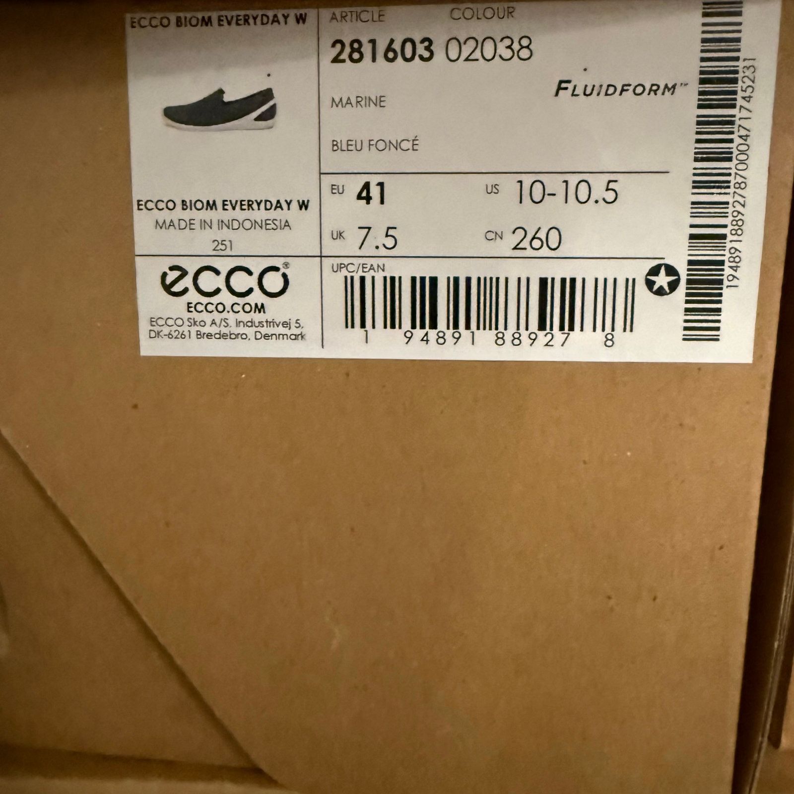 Ecco ECCO WOMEN'S 41 BIOM EVERYDAY MARINE BLUE SLIP ON SNEAKER Size US 10 / IT 40 - 4 Thumbnail