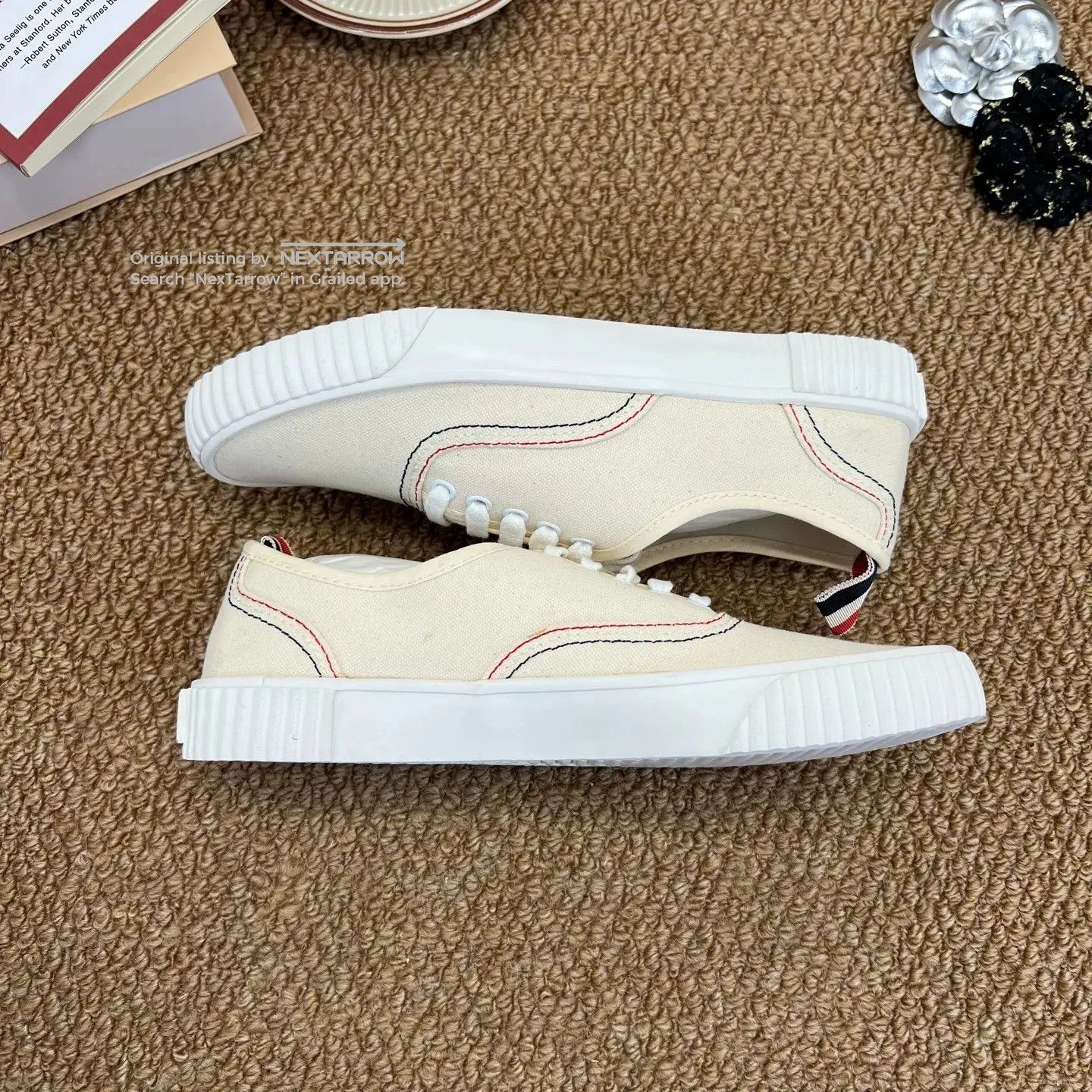 Thom Browne TB Heritage Off-White Beige Size US 9 / IT 39 - 7 Thumbnail