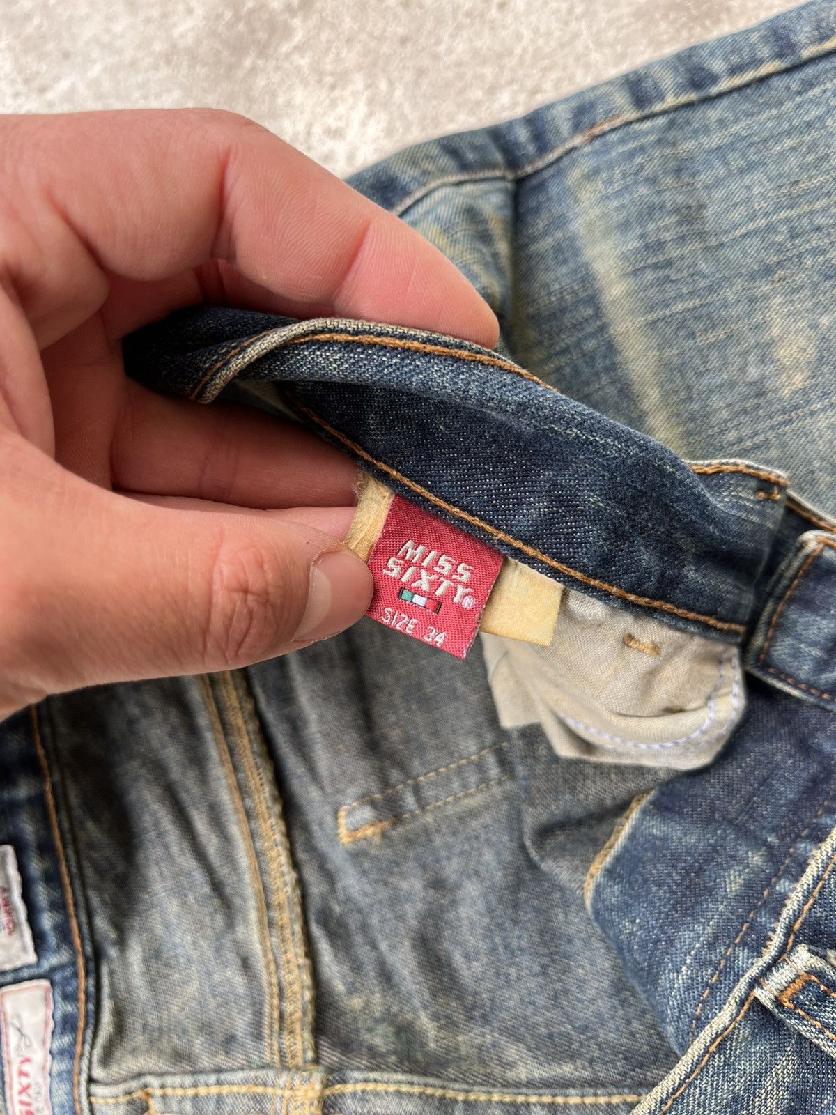Miss Sixty Flared Miss Sixty Dirty Faded Denim Pants Jeans Y2K Japanese Size 32" / US 10 / IT 46 - 4 Thumbnail