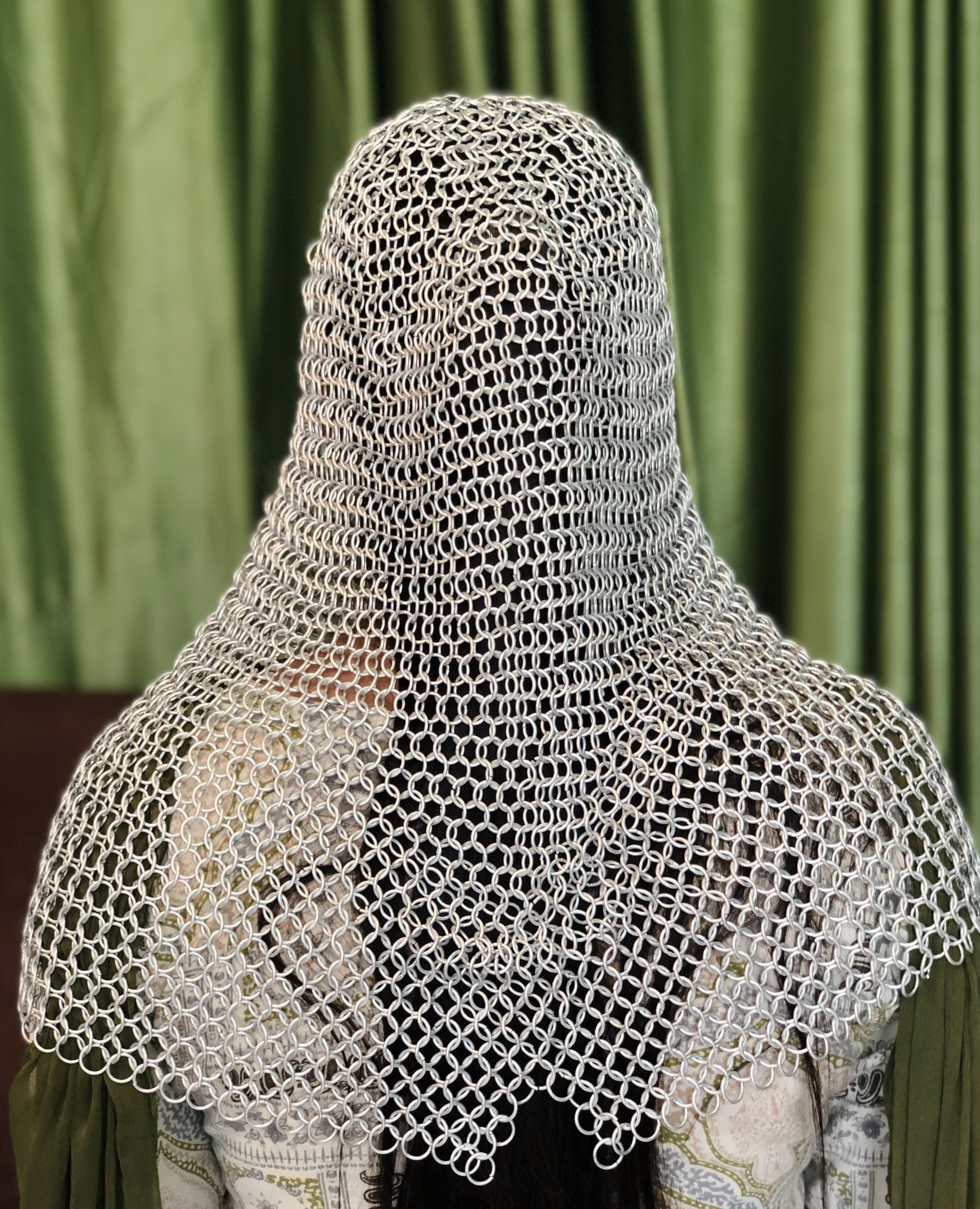 Other Medieval Women Aluminium Chain Mail Hood Size ONE SIZE - 5 Thumbnail