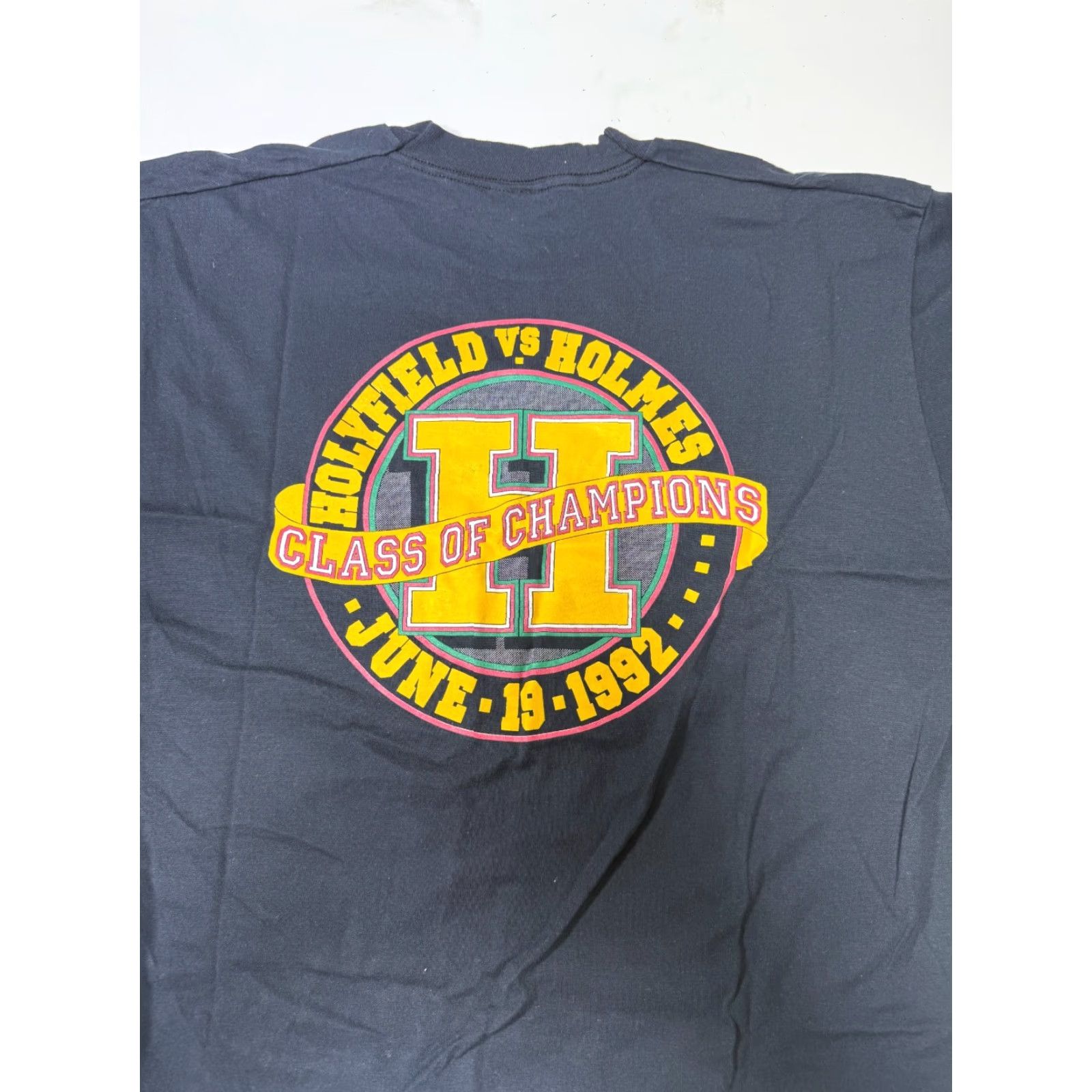 Vintage Vintage 1992 Holyfield vs Holmes Heavyweight Boxing Fight T Shirt XL PROMO SCREEN STARS BEST Size US XL / EU 56 / 4 - 7 Thumbnail