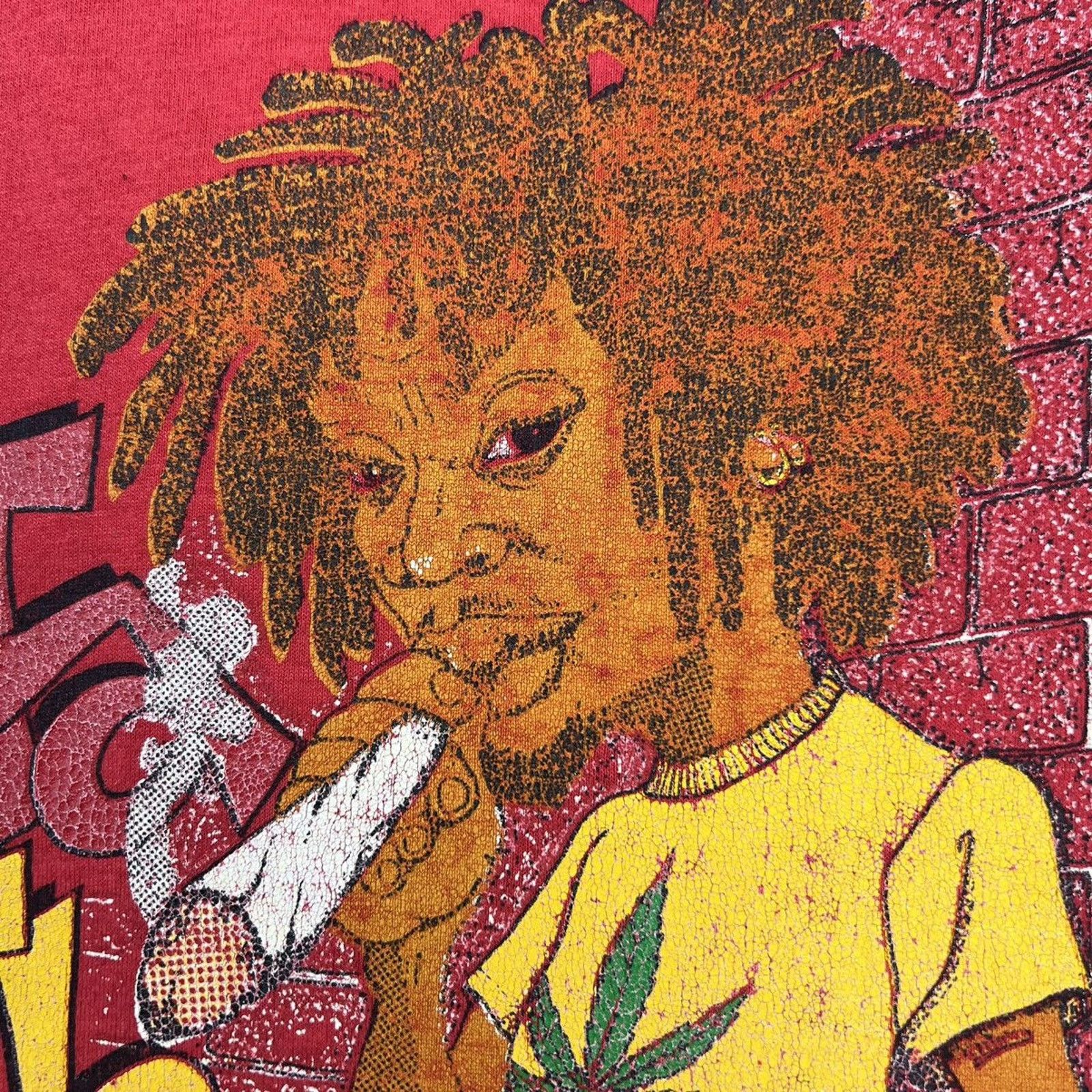 Vintage Vintage 90s Rasta With An Attitude T Shirt Single Stitch Tee Size US XL / EU 56 / 4 - 3 Thumbnail