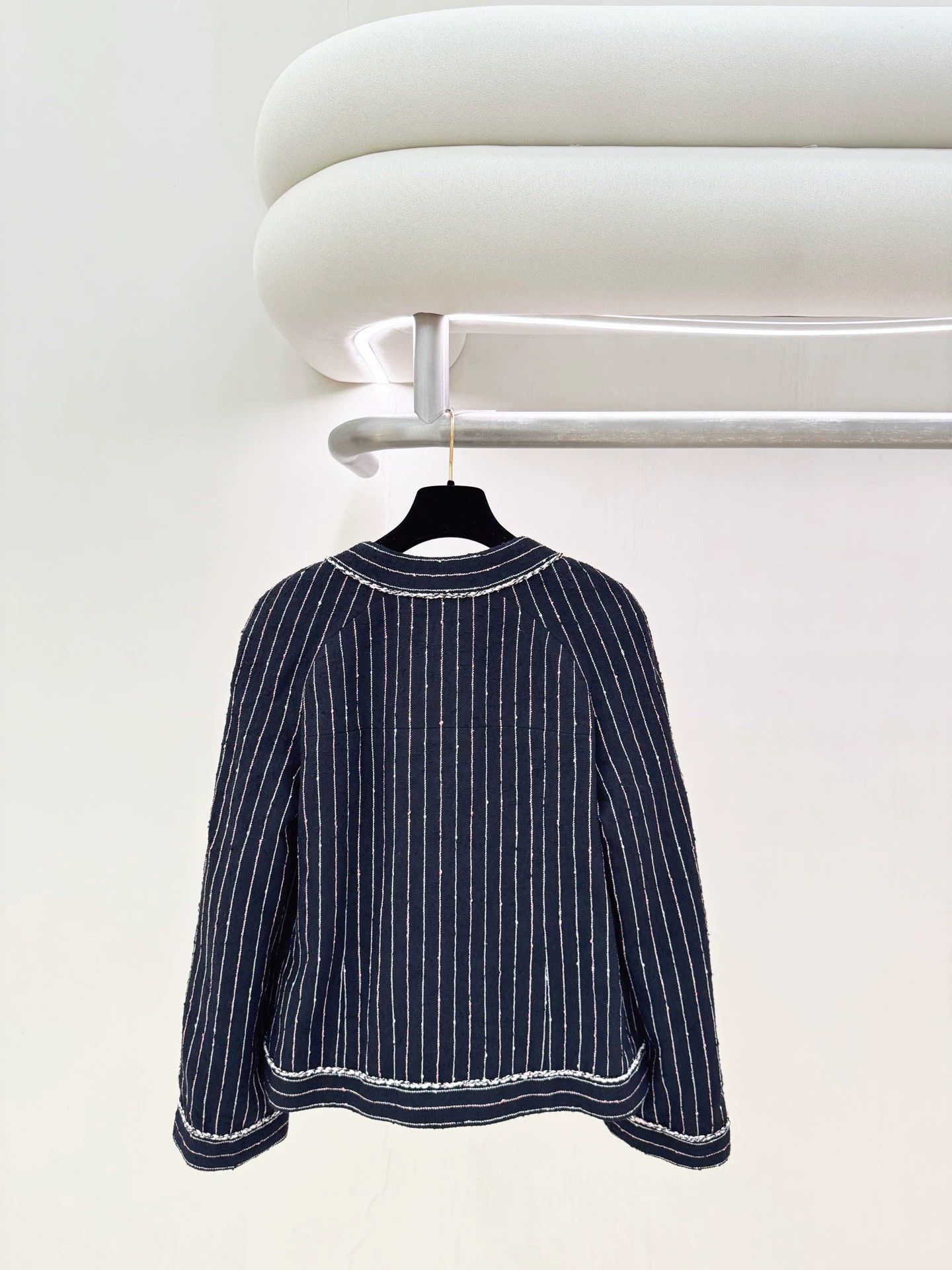 Chanel 23P Black Stripe Jacket 38