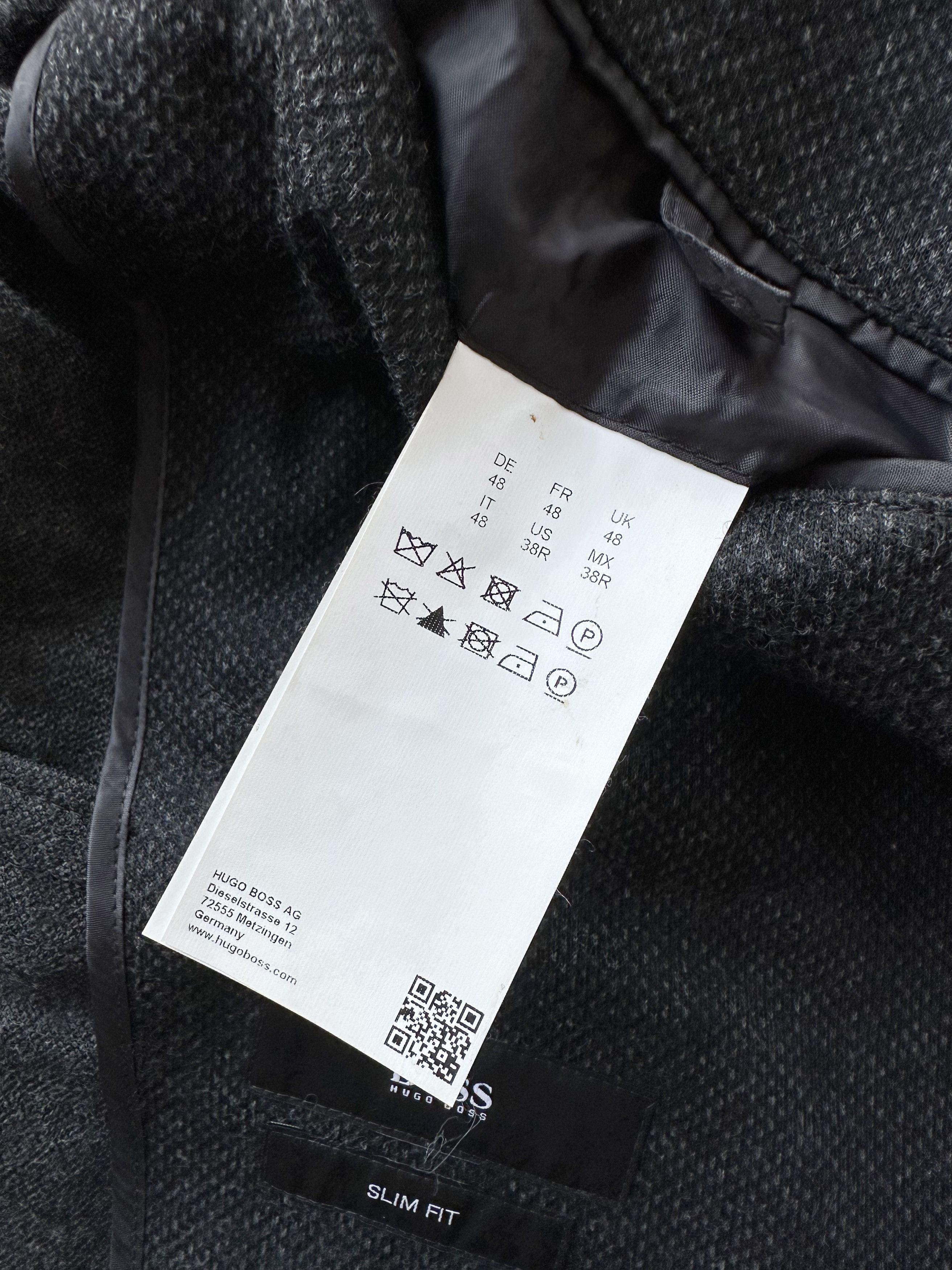 Hugo × Hugo Boss Hugo Boss dark grey melange wool blazer Size 48R - 9 Thumbnail