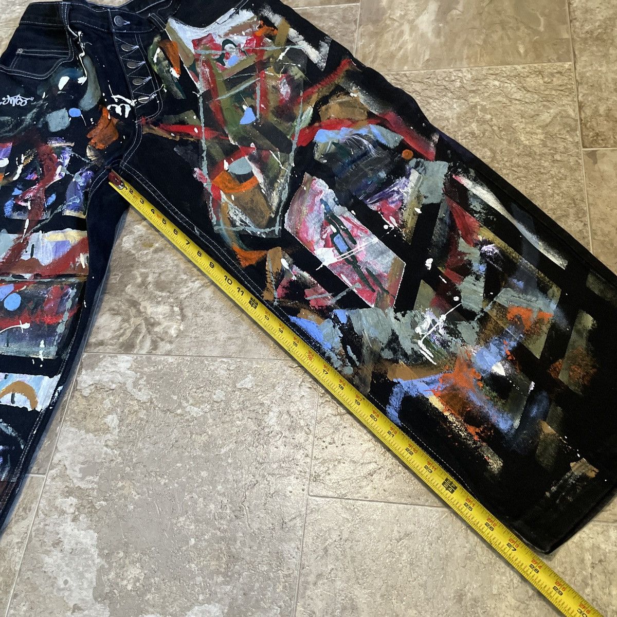 JNCO × Vintage Vintage 1980s JNCO baggy wide leg hand painted jeans Size US 34 / EU 50 - 10 Thumbnail