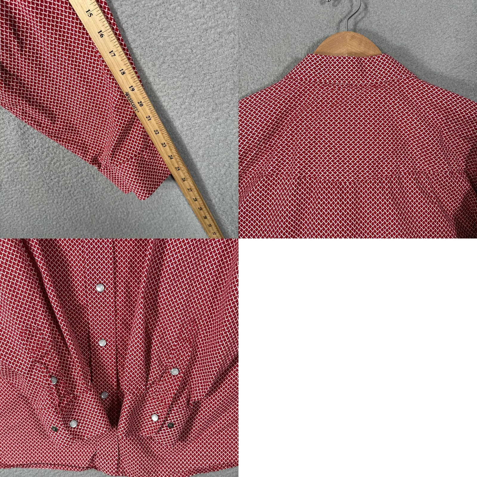 Vintage Panhandle Slim Western Pearl Snap Shirt Mens 2XLT Red Geometric Cowboy Size US XXL / EU 58 / 5 - 9 Thumbnail