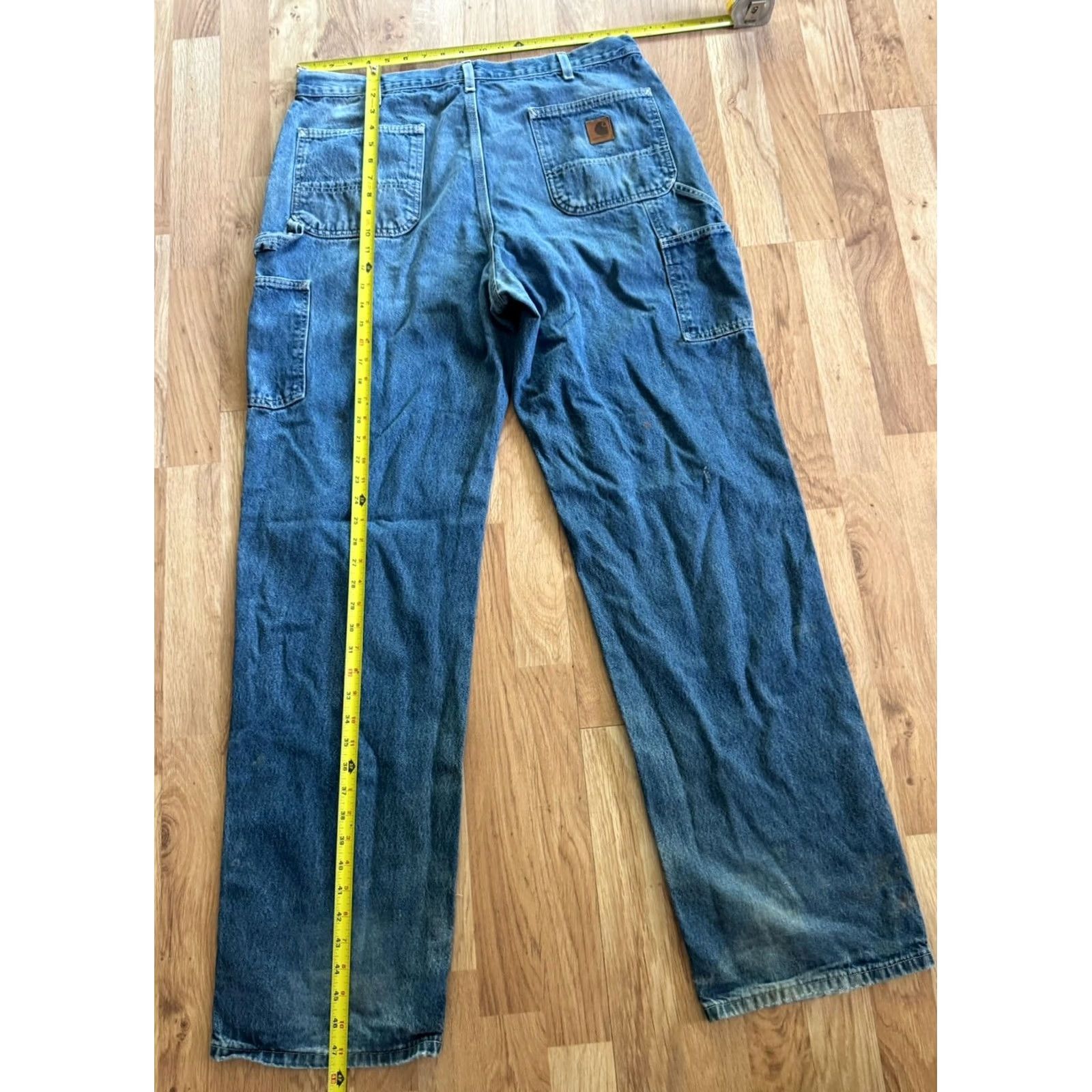 Carhartt Carhartt Carpenter Jeans Men's 38 X 36 Blue Workwear B13 DST 90s Logo USA Size US 38 / EU 54 - 4 Thumbnail