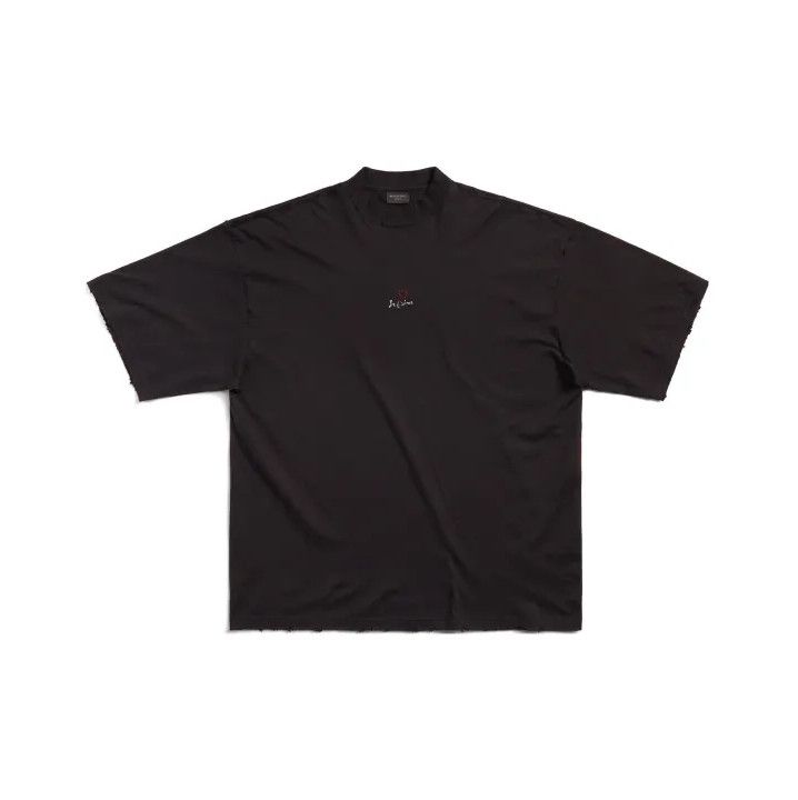 Balenciaga Balenciaga FW23 Black Embroidered Casual T-Shirt Size US XS / EU 42 / 0 - 1 Thumbnail