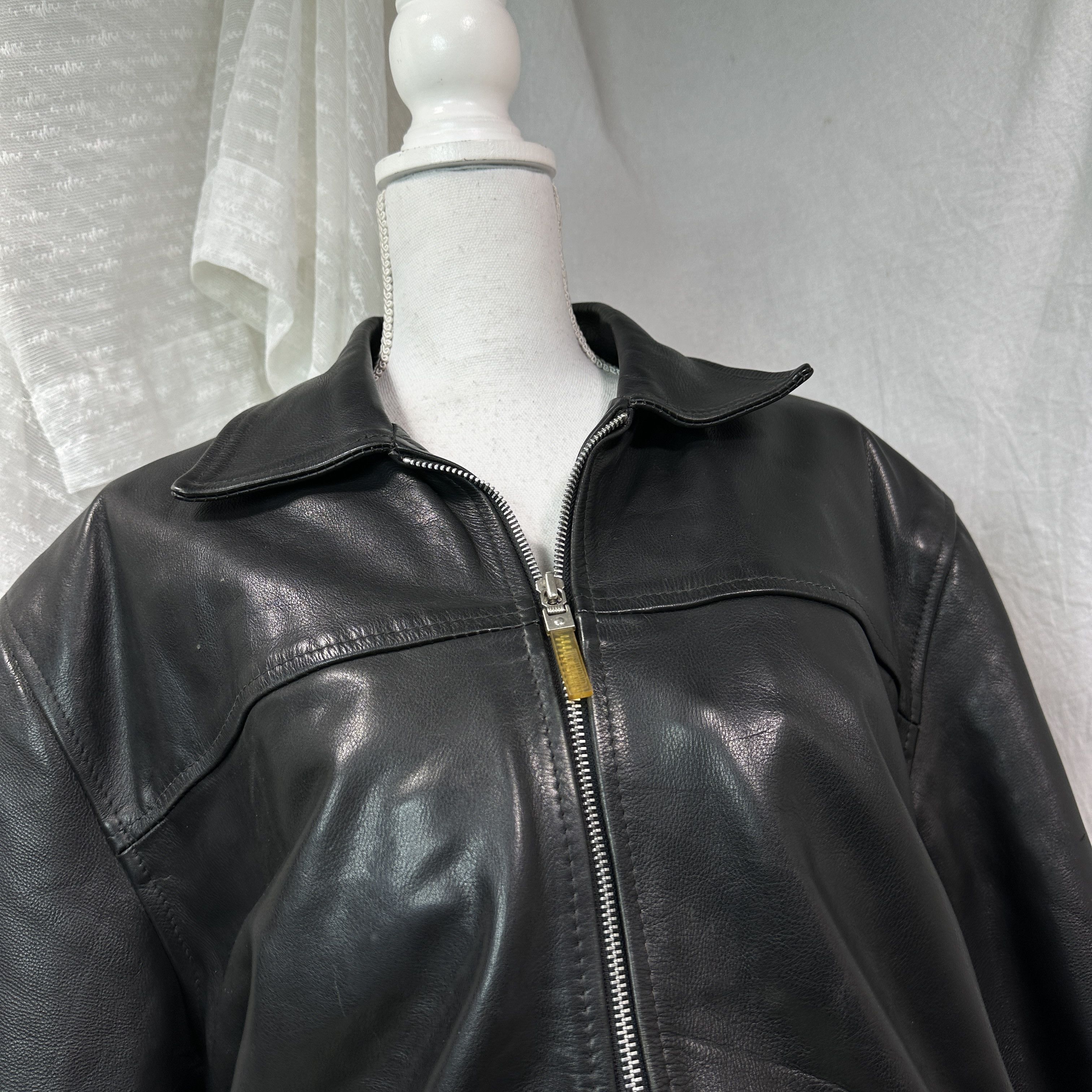 Vintage Vintage Leather Grunge Biker Moto Oversize Jacket Y2K Size US XXL / EU 58 / 5 - 8 Thumbnail