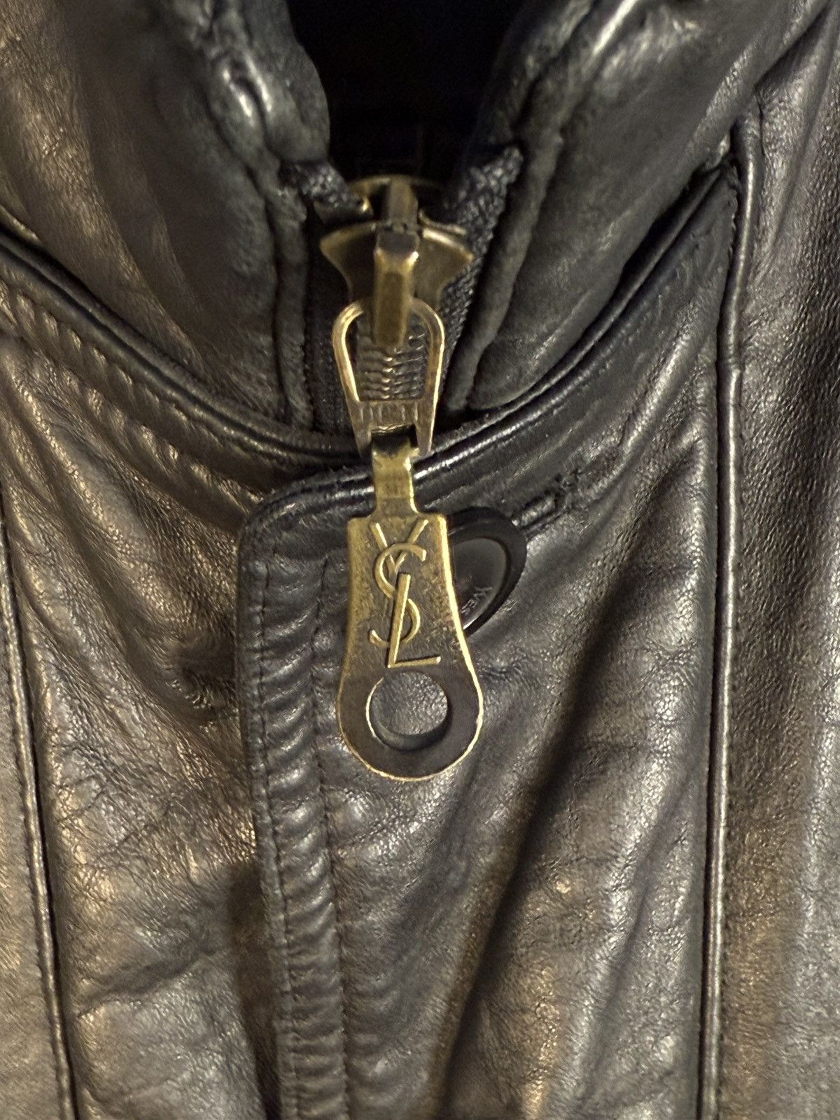 Yves Saint Laurent 90s YSL Leather Jacket Black Soft Vintage Rare Bomber Size US M / EU 48-50 / 2 - 3 Thumbnail