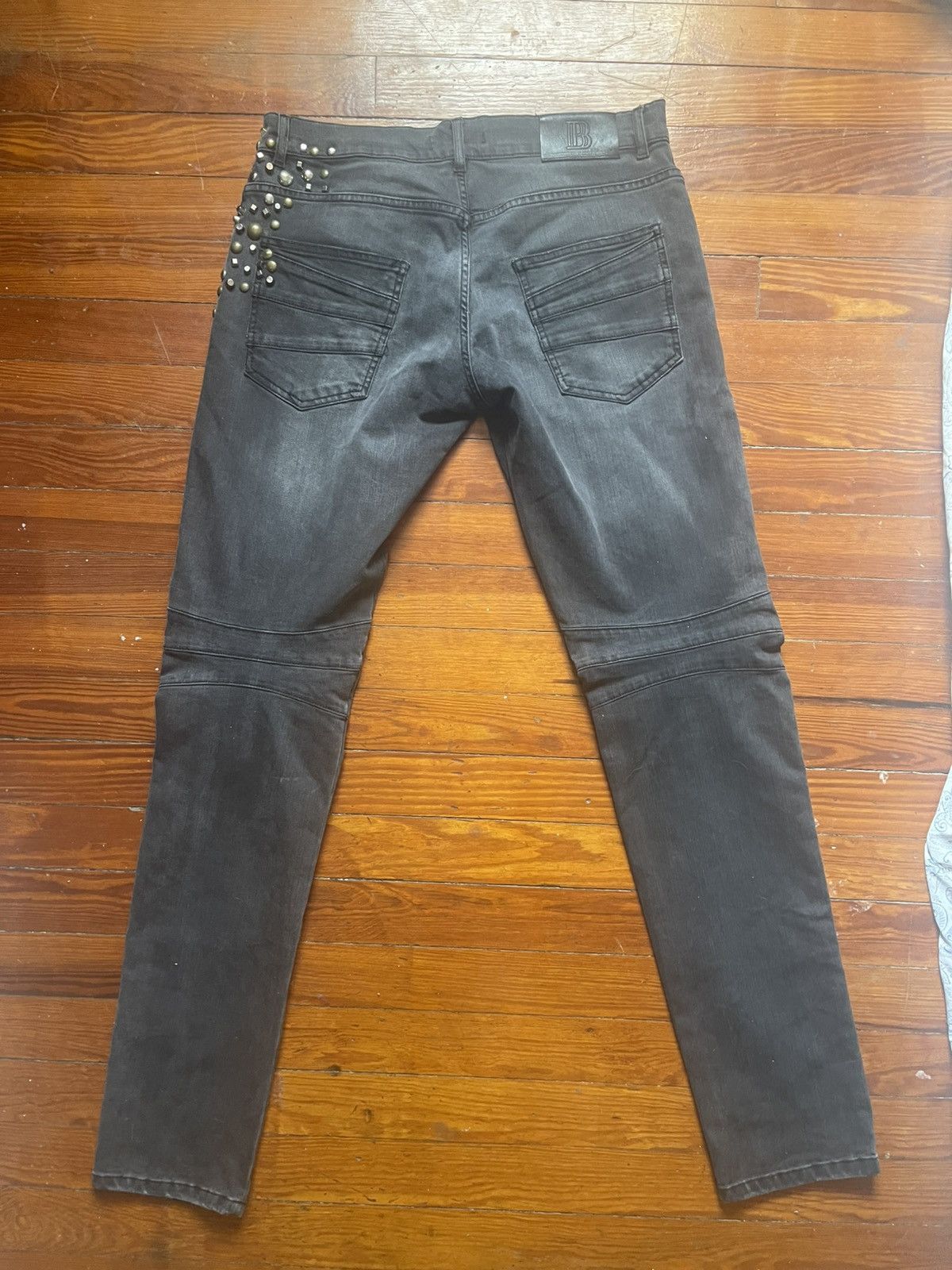 Balmain BALMAIN STUDDED BIKER JEANS FW 2017/18 Size US 33 - 2 Thumbnail