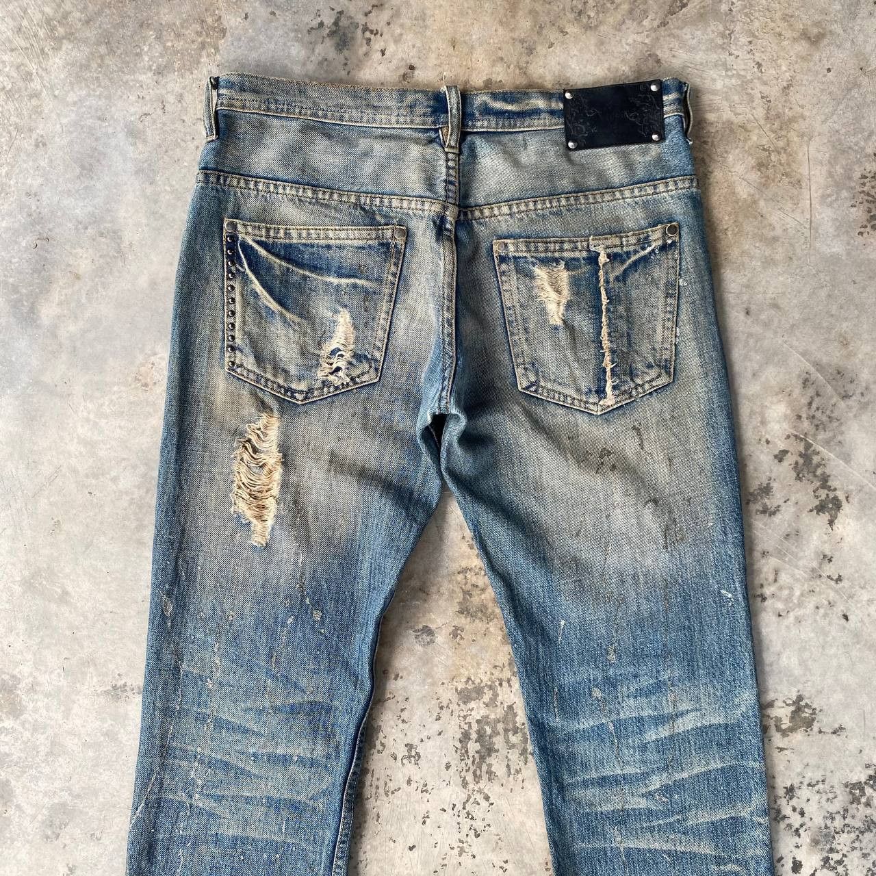 Japanese Brand FLARE Midas Japan "Gimmick" Distressed Grunge Cyber Punk Size US 29 - 16 Thumbnail