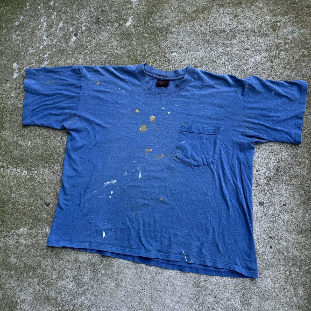 Vintage 90s Thrashed Faded Distressed Pocket Tee ERD Grunge Size US M / EU 48-50 / 2 - 6 Thumbnail