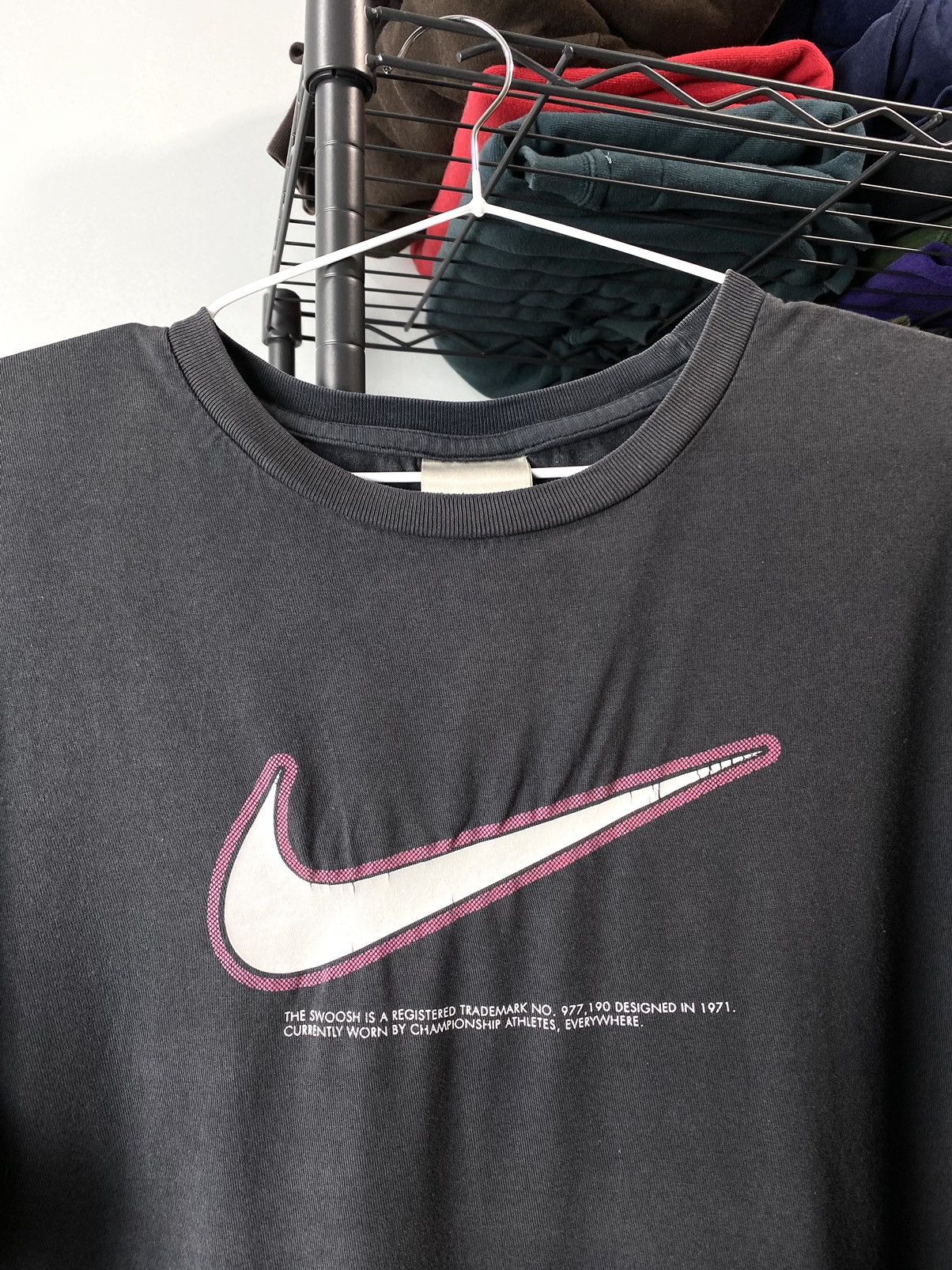Nike Vintage 1990s Nike T Shirt Big Logo Y2K CW21 Travis Scott Size US L / EU 52-54 / 3 - 3 Thumbnail