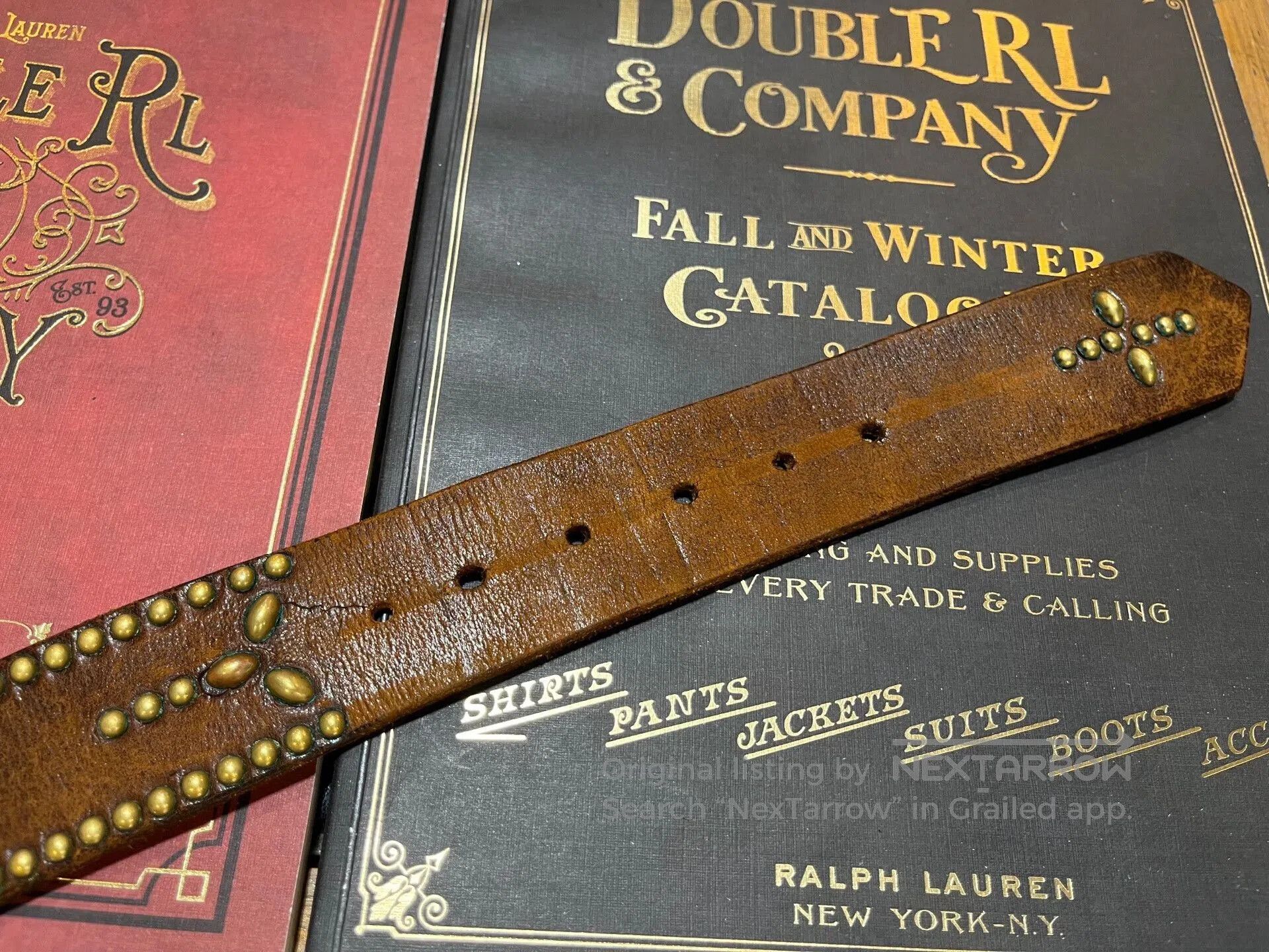 RRL Ralph Lauren rrl limited edition leather belt. Size ONE SIZE - 8 Thumbnail