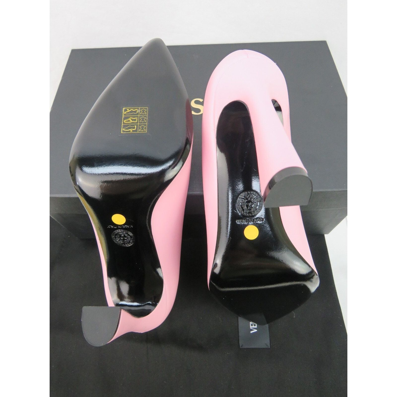 Versace VERSACE ROSE PINK LEATHER SILVER MEDUSA HEAD LOGO PUMPS 39 Size US 9 / IT 39 - 9 Thumbnail