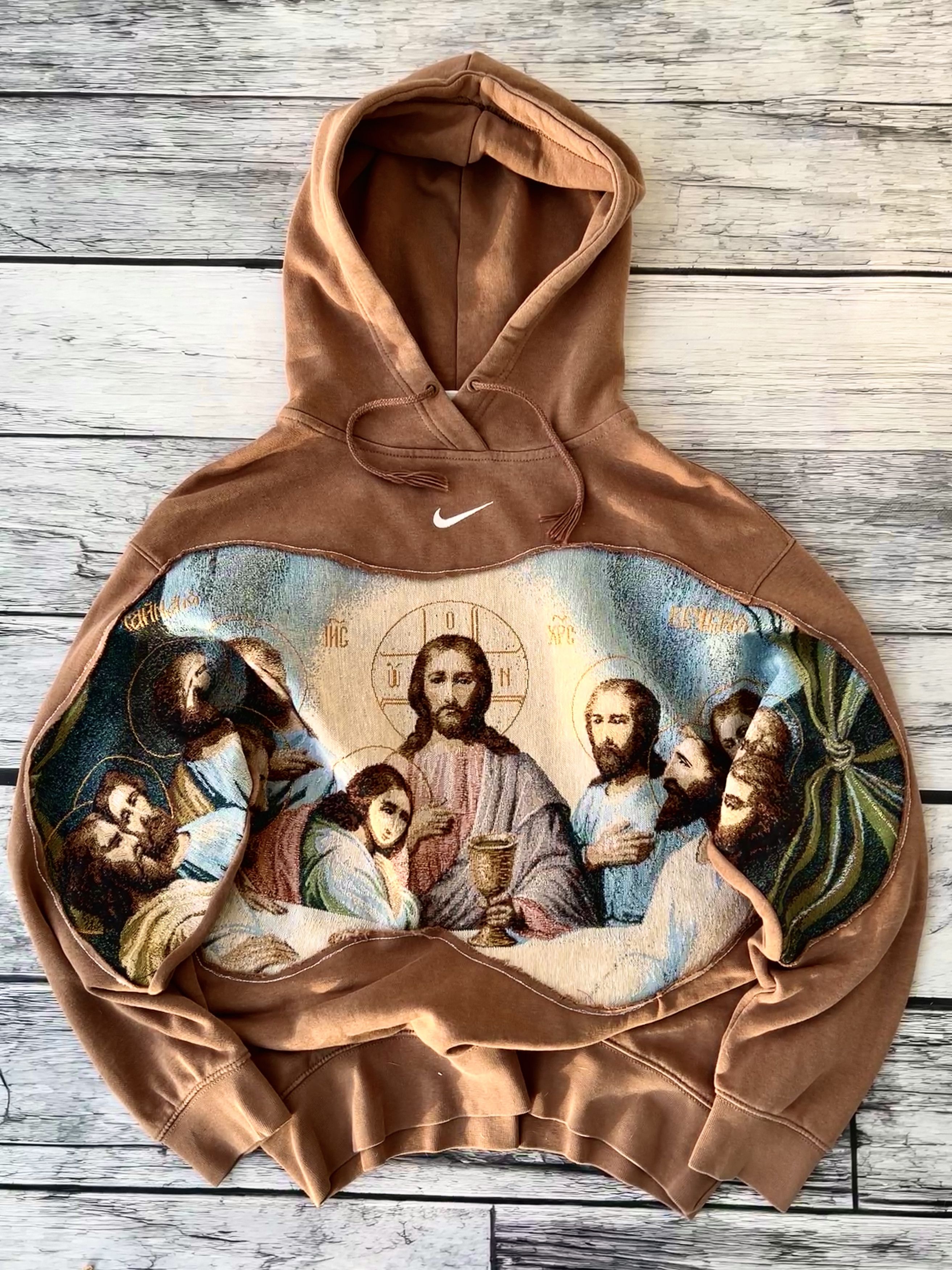 Nike Vintage Japanese Jesus Nike Big Logo Centre Hoodie 90s Size US M / EU 48-50 / 2 - 3 Thumbnail