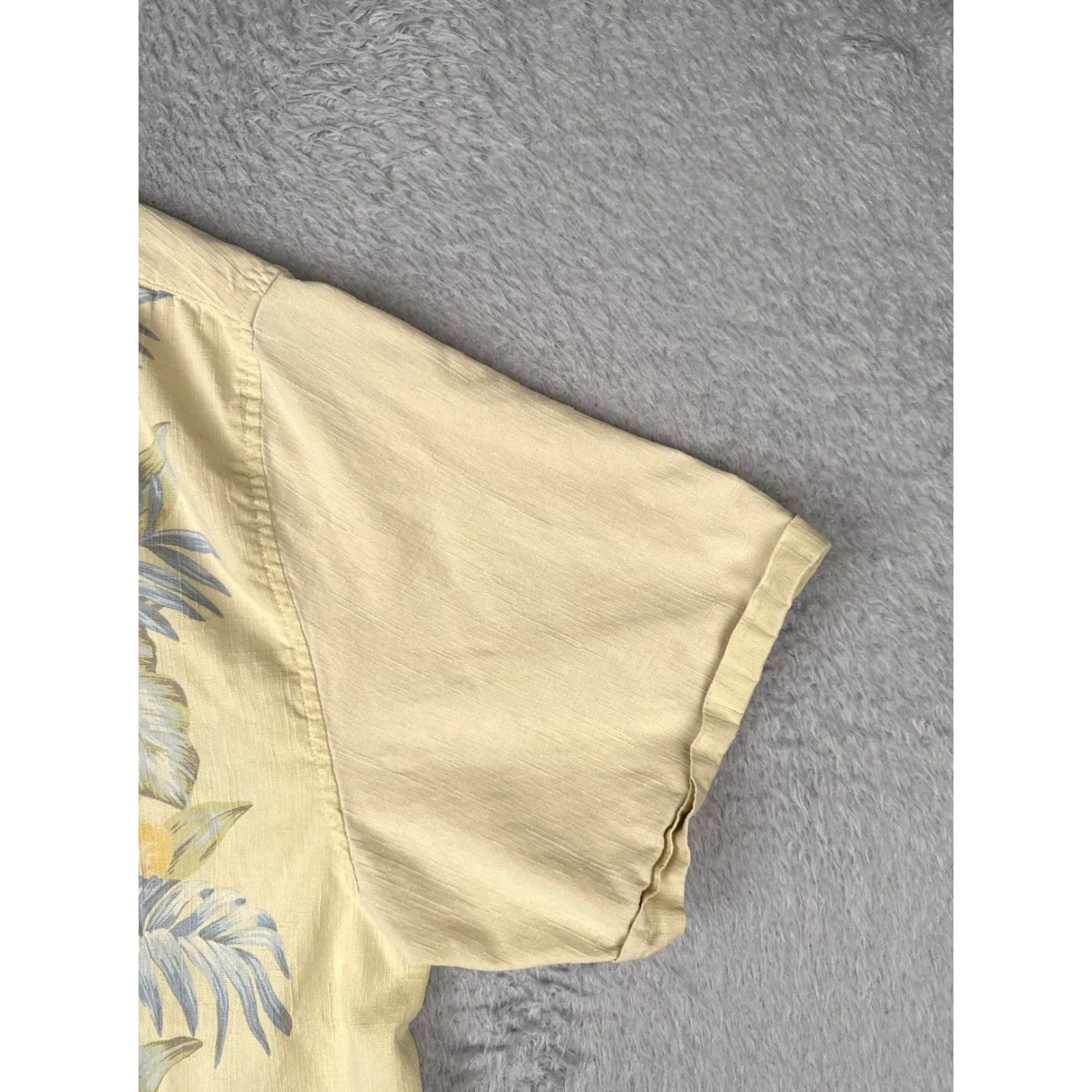 Vintage Jamaica Jaxx Shirt Men 2XL Yellow Palm Leaf Hawaiian 100% Silk Button Up Size US XXL / EU 58 / 5 - 2 Thumbnail
