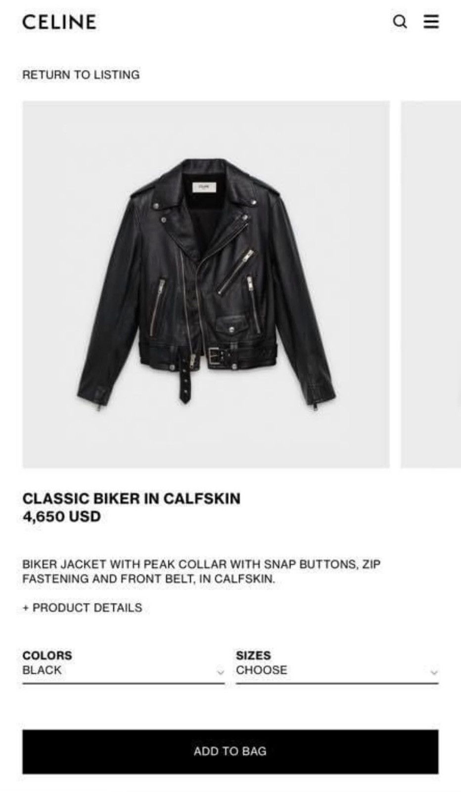 Celine × Hedi Slimane Grail — Celine SS19 biker leather jacket runway Size US S / EU 44-46 / 1 - 14 Thumbnail