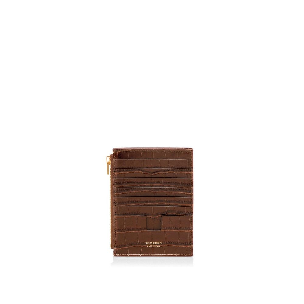 Tom Ford o1loc1c0425 S0476 Size: OS /Leather Zipped Card Holder Brown Size ONE SIZE - 2 Thumbnail