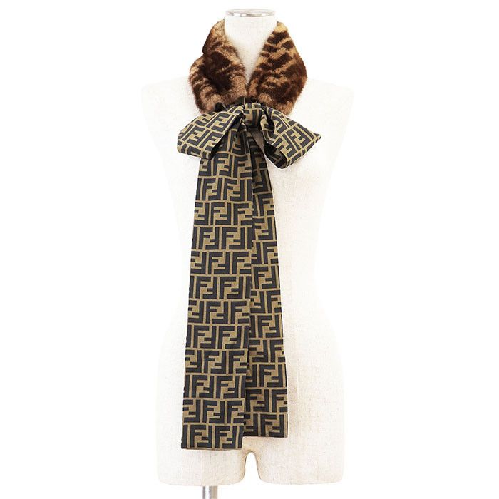 Fendi Fendi Fendi FENDI ROMA Maxi Wrappy Silk Scarf Natural Material Scarf FNX099 Size ONE SIZE - 1 Thumbnail