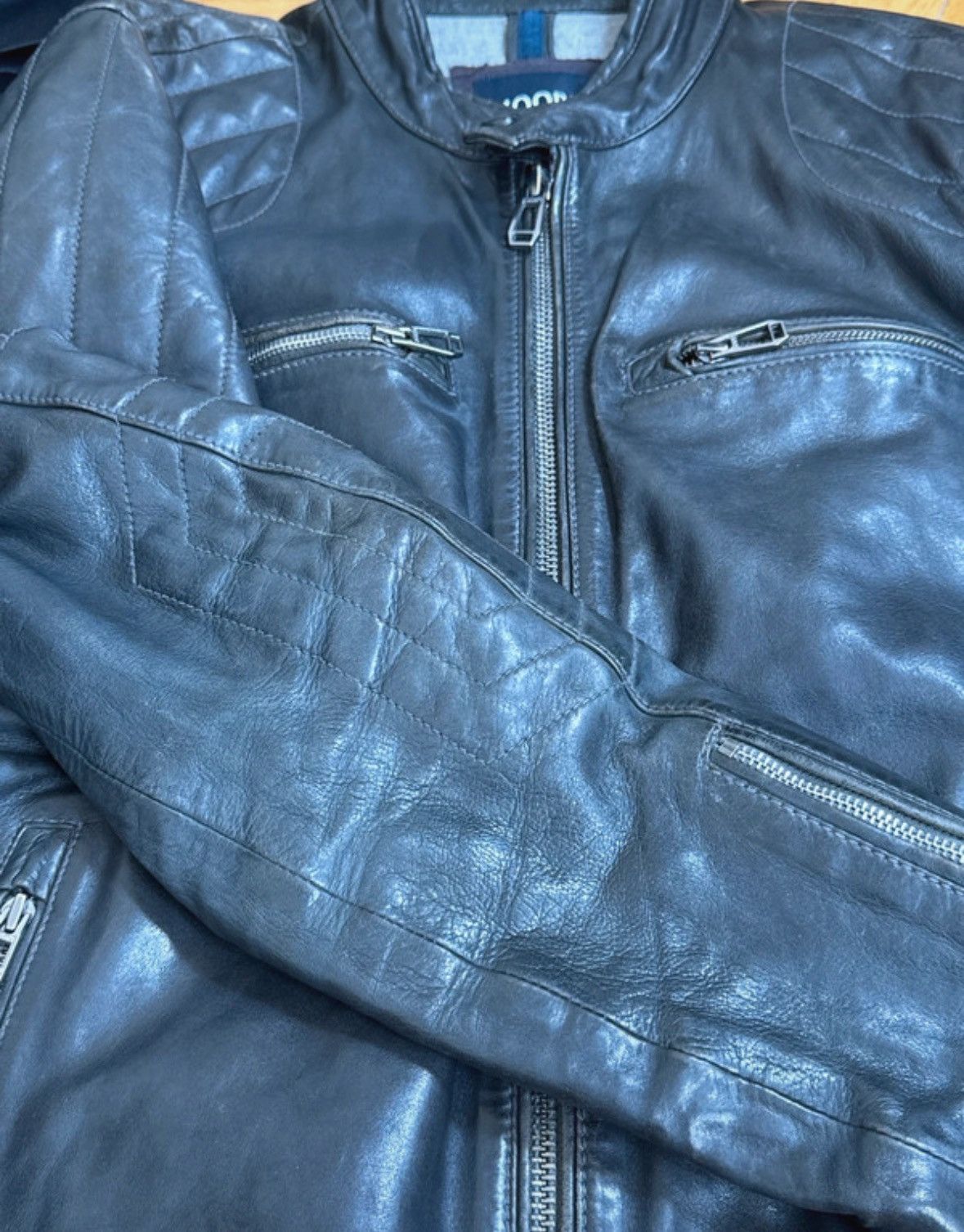 Joop! Joop! Jeans Black Lambskin Leather Biker Jacket Vintage 52 Size US L / EU 52-54 / 3 - 12 Thumbnail