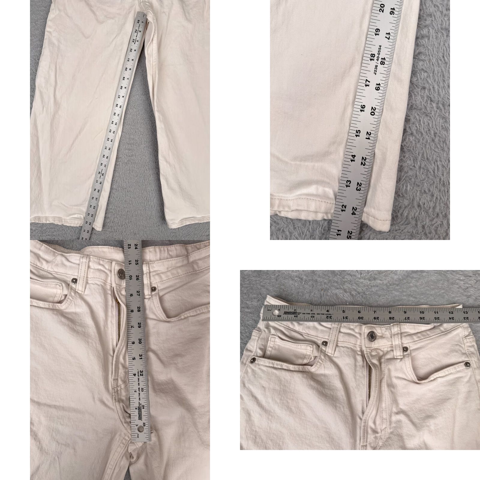 Denime &Denim Jeans White 4 Womens Cotton Denim Cropped High Rise Regular Fit 26x25 Jeans? Size 27" / US 4 / IT 40 - 8 Thumbnail