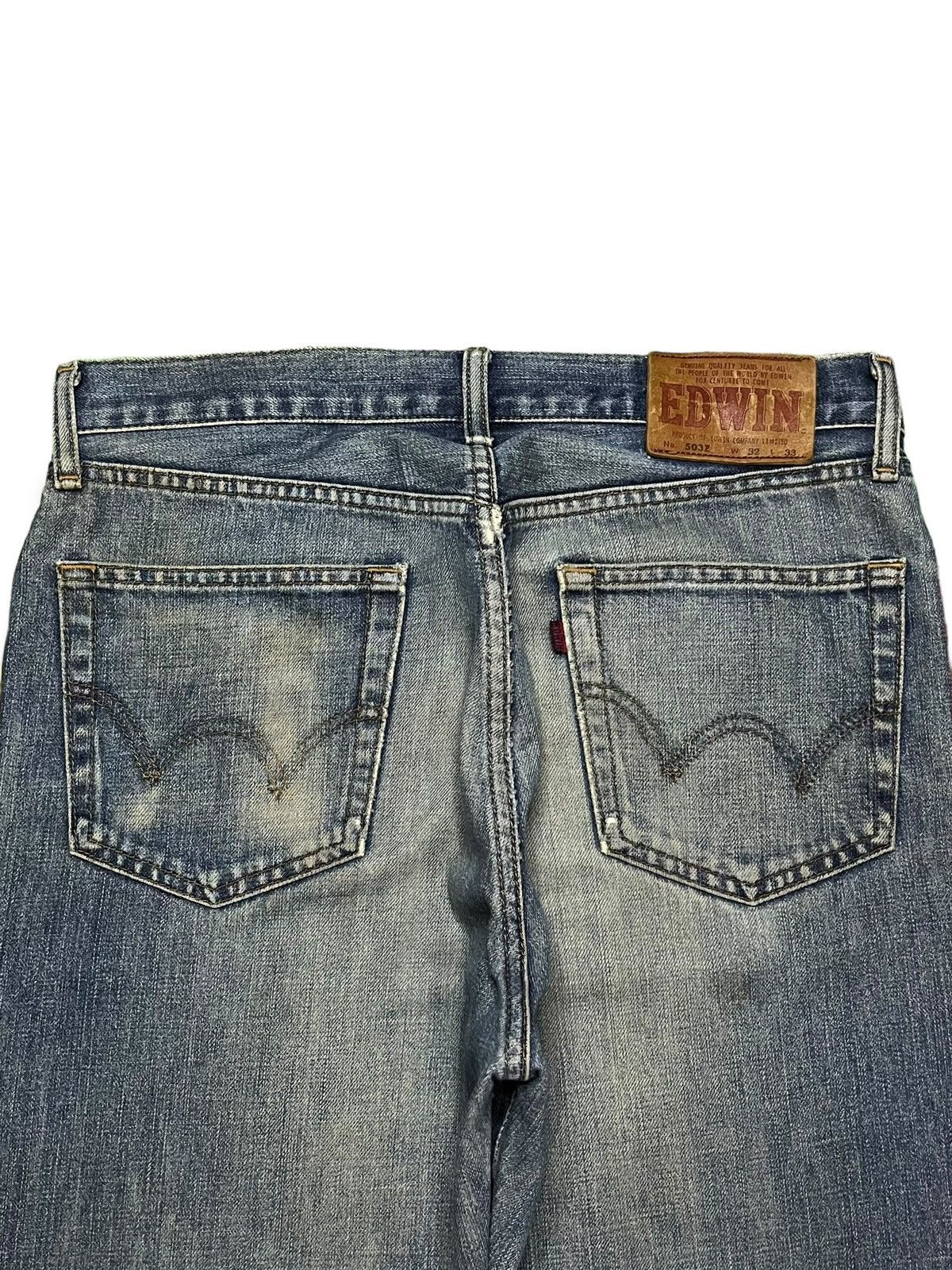 Edwin × Japanese Brand Vintage Japanese Edwin 503 Blue Wash Distressed Baggy Jeans Size US 32 / EU 48 - 8 Thumbnail